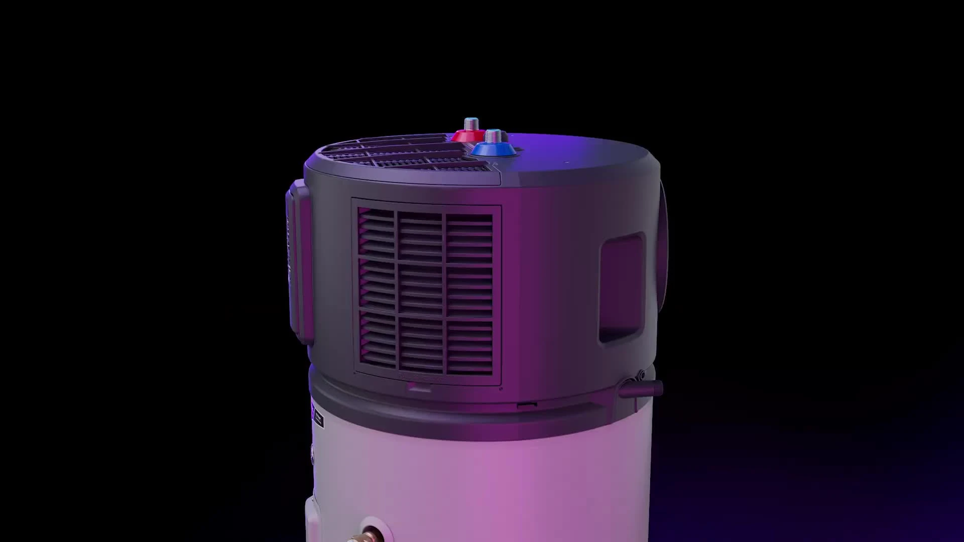 Close-up of the GE Profile Geospring heat pump water heater showcasing its innovative heat pump technology.