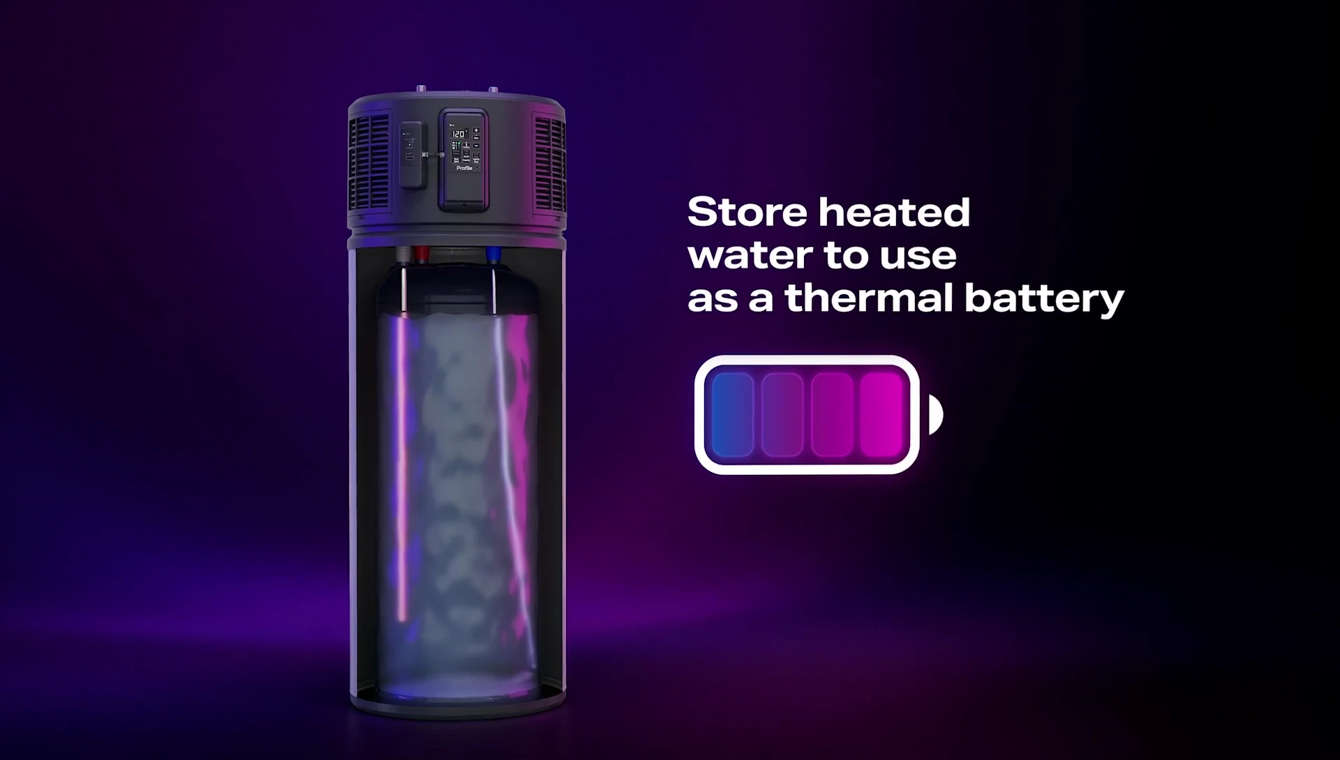 The GE Profile Geospring water heater displayed prominently, emphasizing its overall advanced design.