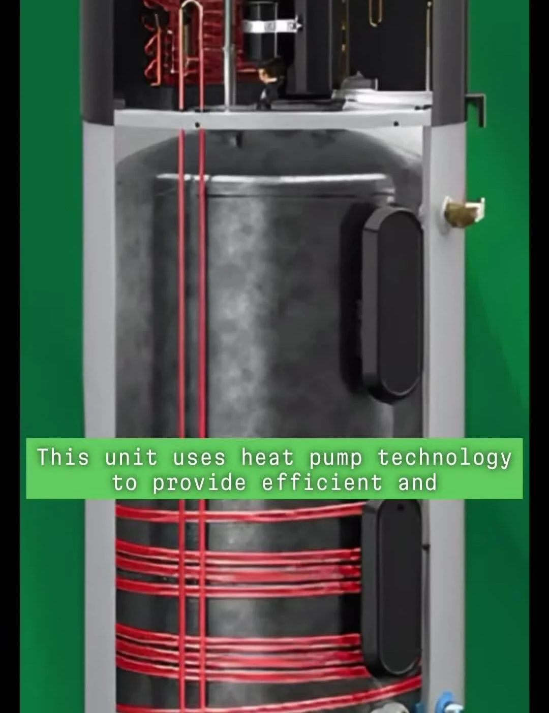 Close-up of the A. O. Smith Voltex AL Heat Pump Water Heater highlighting its energy-efficient design.