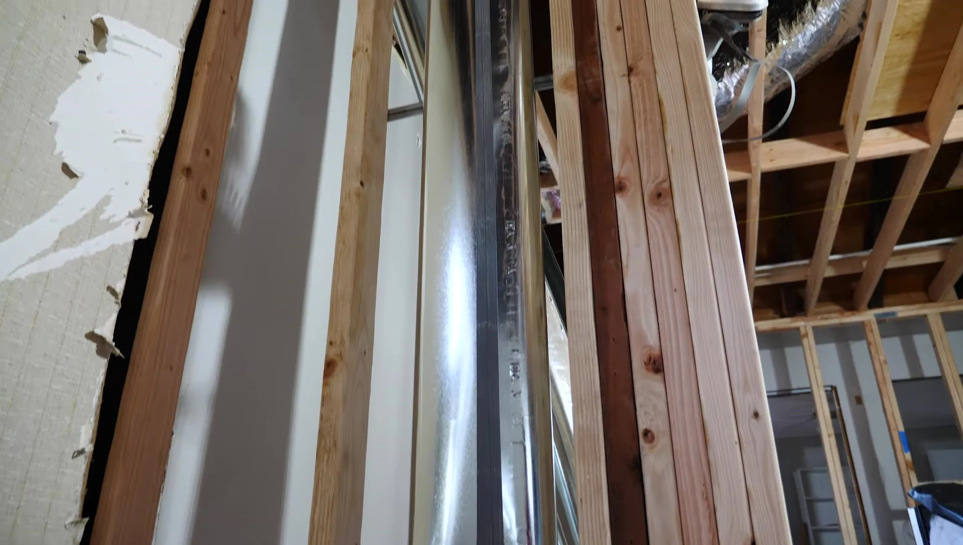 The complete ductwork system inside the house