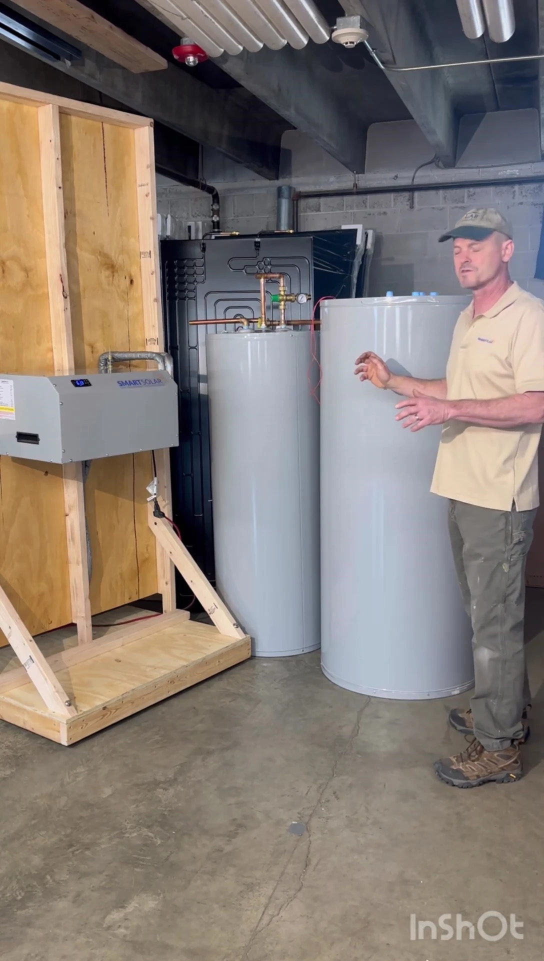 Image of a 120-gallon Smart Solar water heater tank