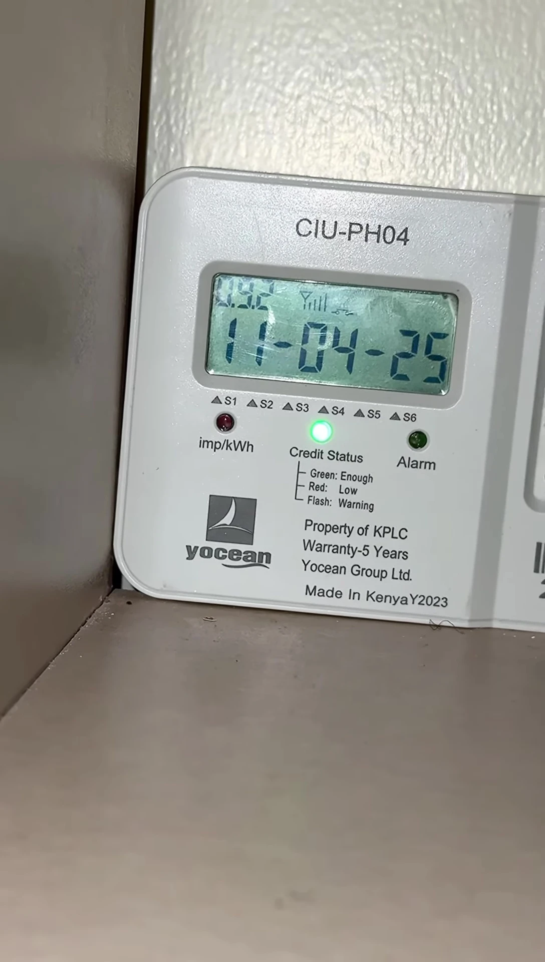 Electricity meter reading after completing the wash cycle