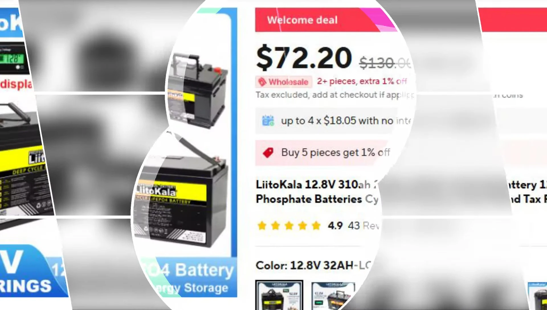 Image showcasing the Letocala 12.8V 8Ah battery