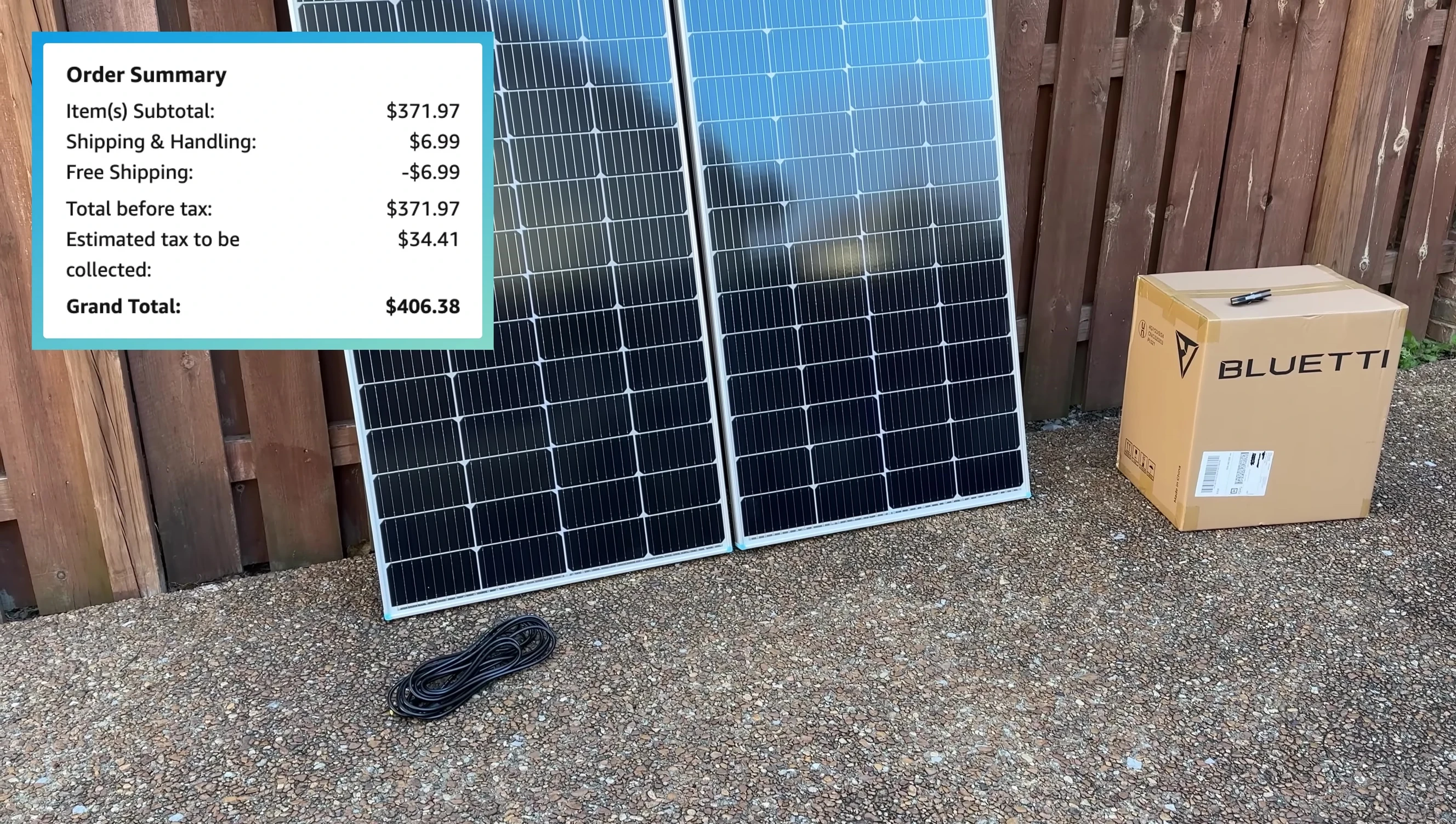 Close-up of the Bluetti AC180 power station and solar panel components.