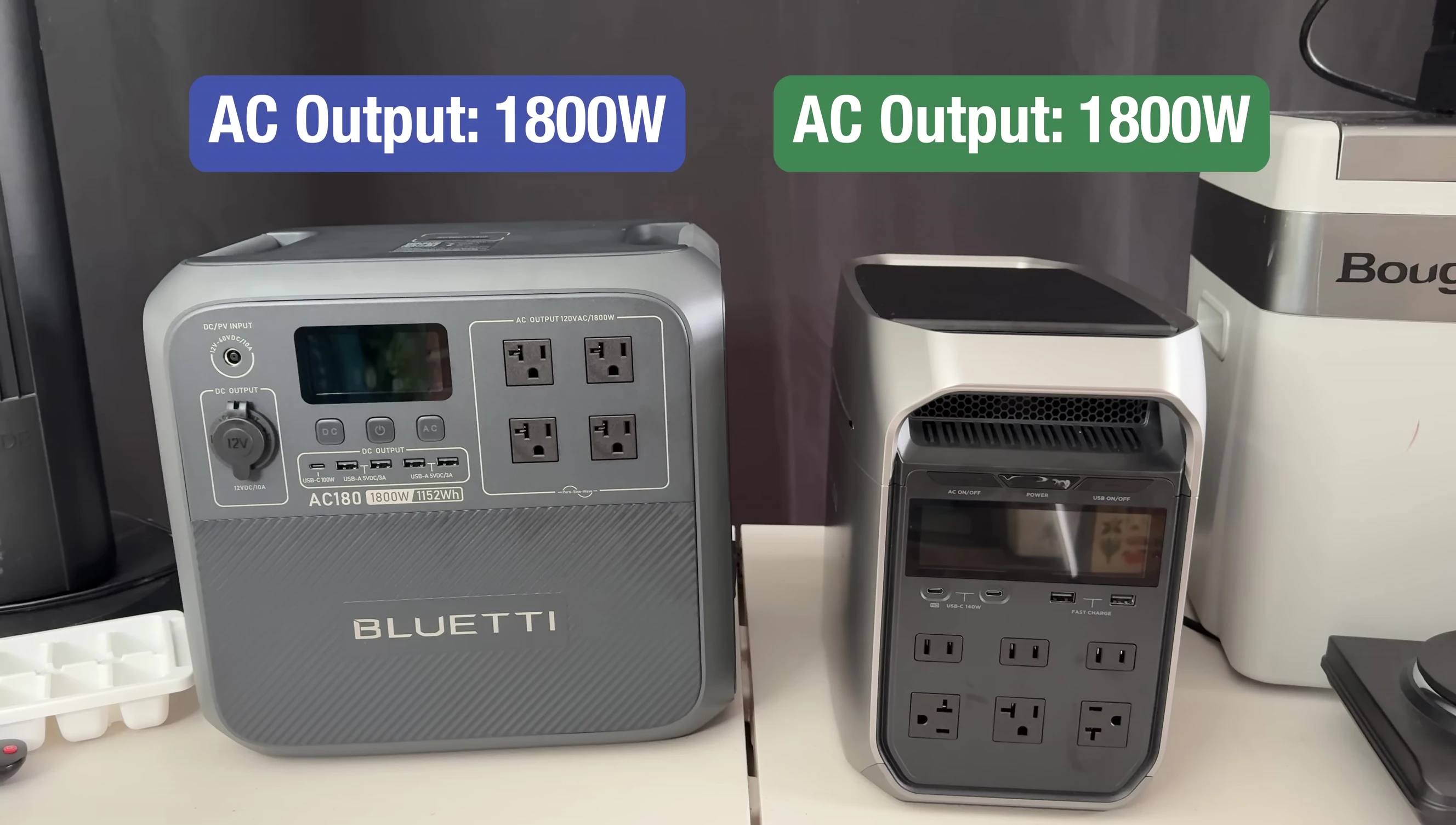 Various household appliances being tested.