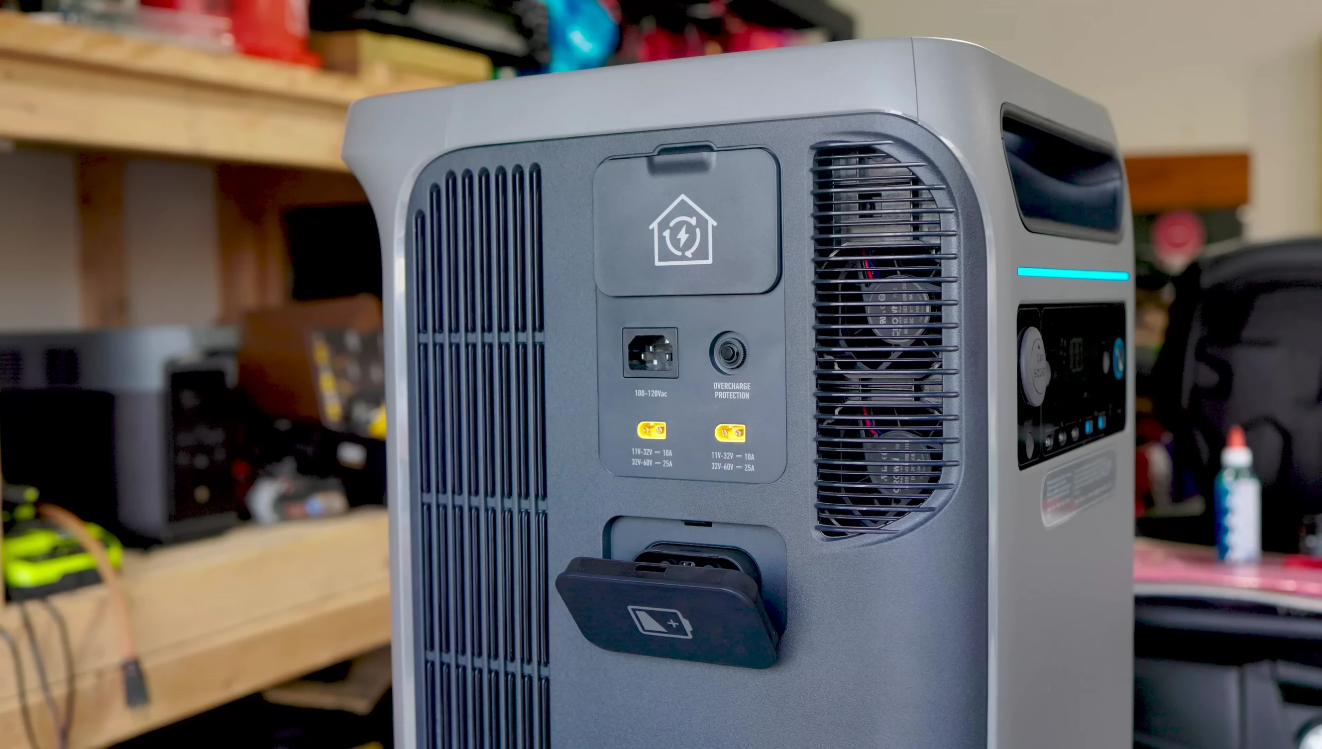 The unit plugged into an AC outlet.