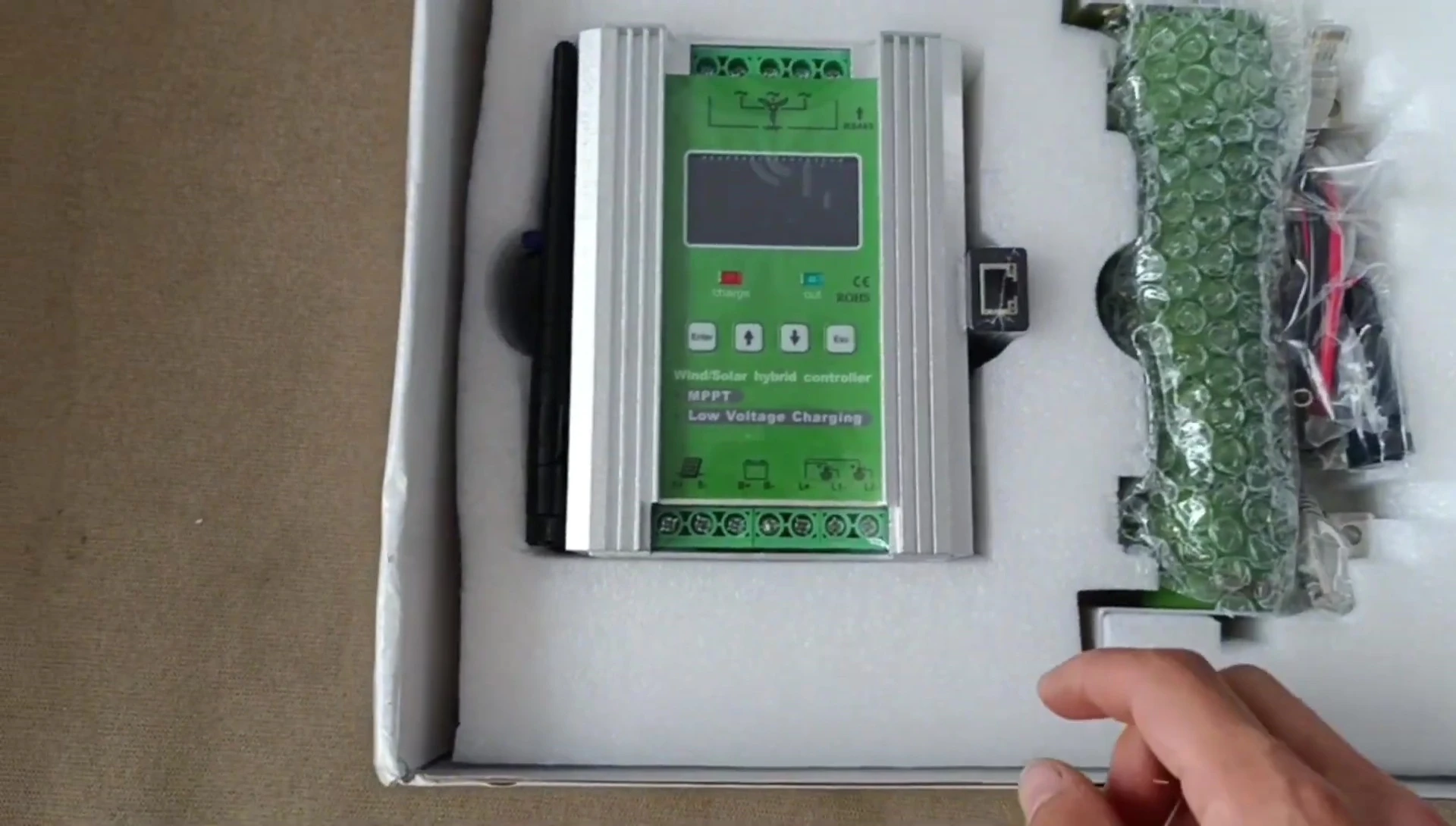 Neatly packed controller inside the box