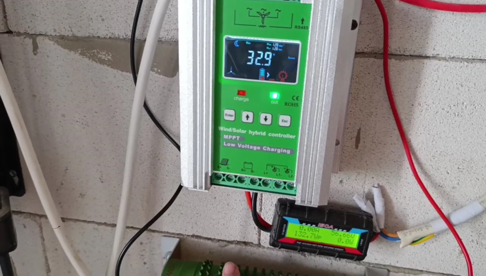 Controller displaying output readings