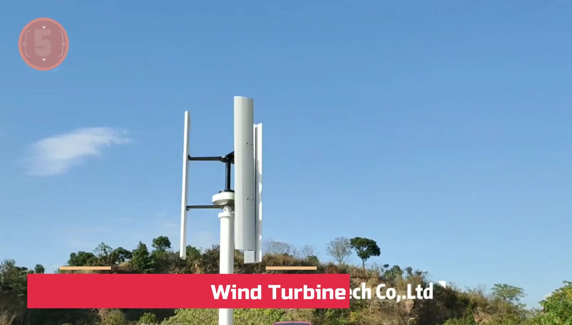 Close-up of the FH15KW wind turbine