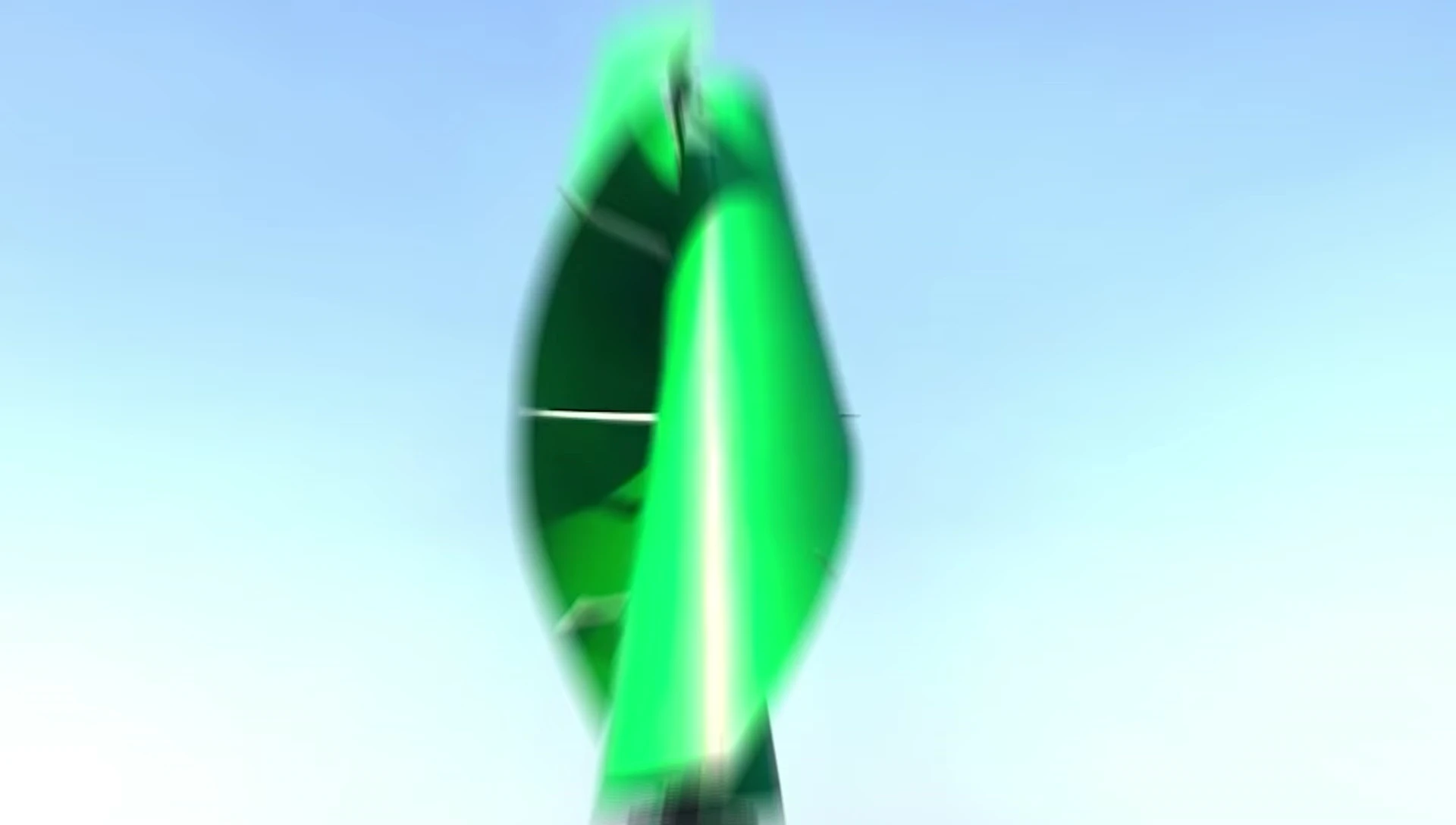 Close-up of the vertical wind turbine's design.