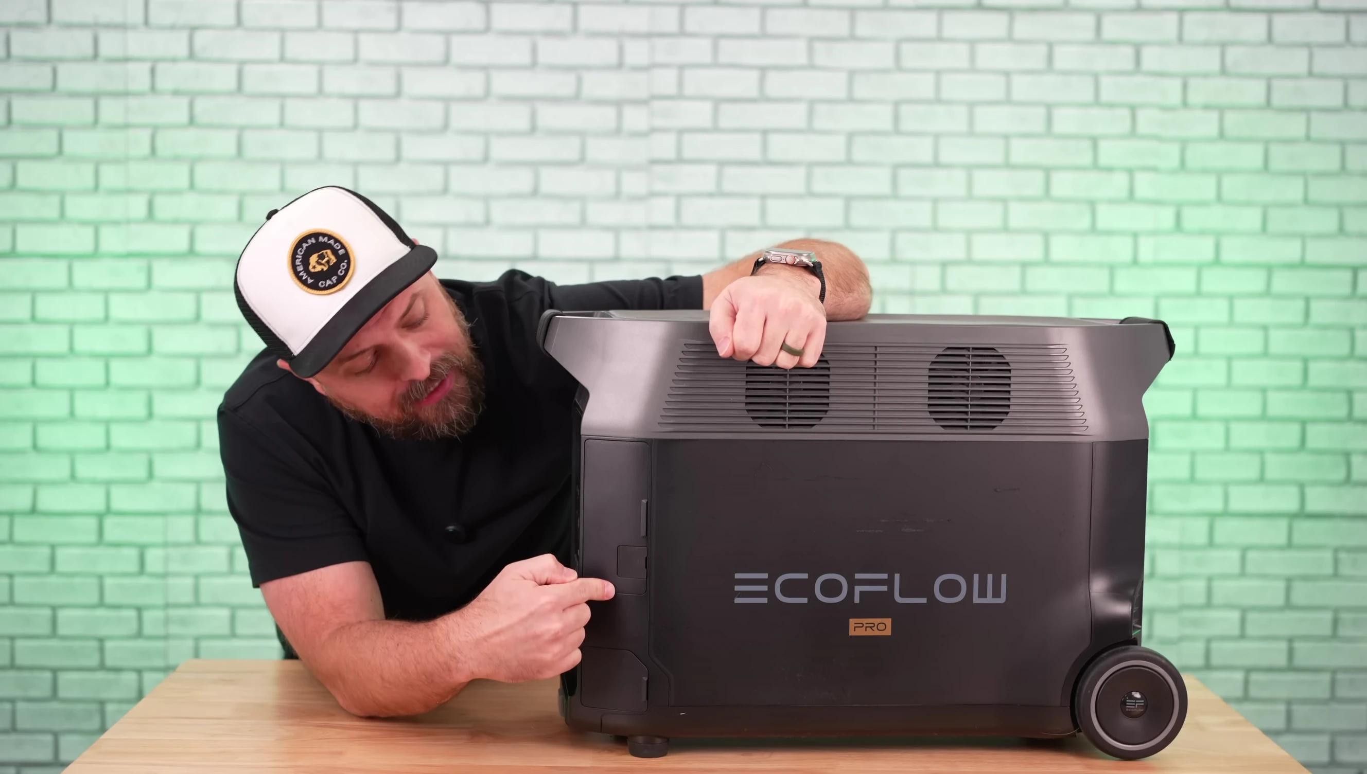 The speaker showing the additional ports and compartments