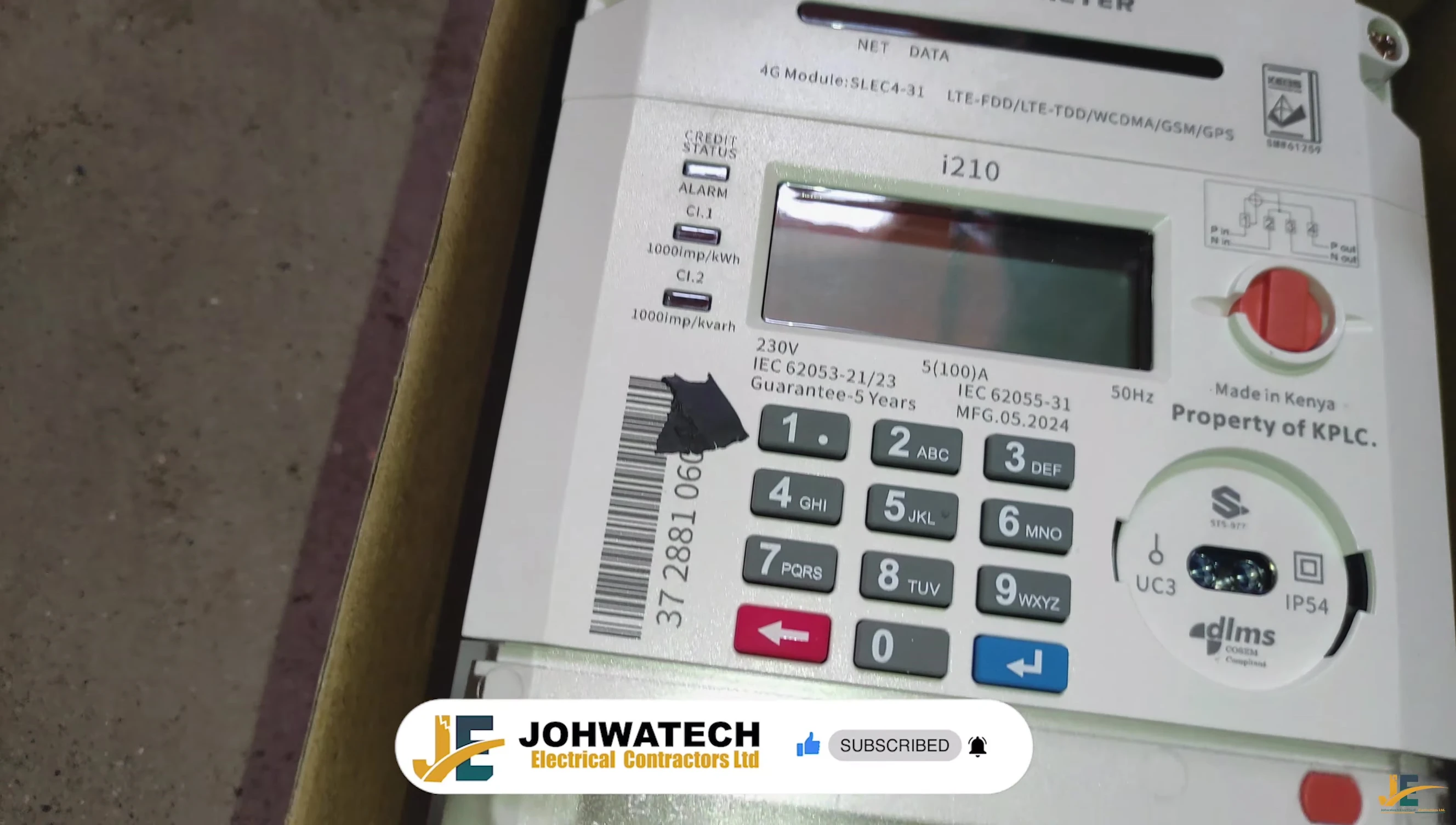 Overview shot of the INHEMETER smart meter, showcasing its compact design.