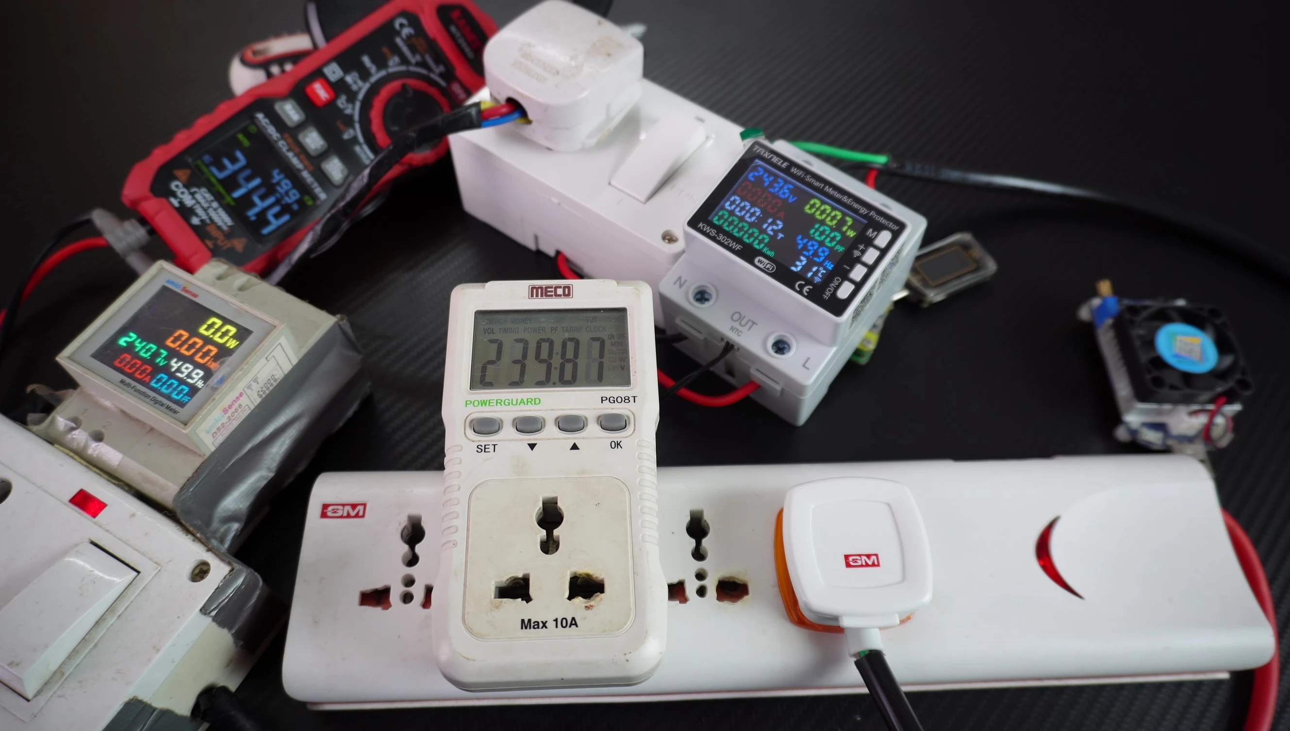 Using the multimeter to check the voltage.