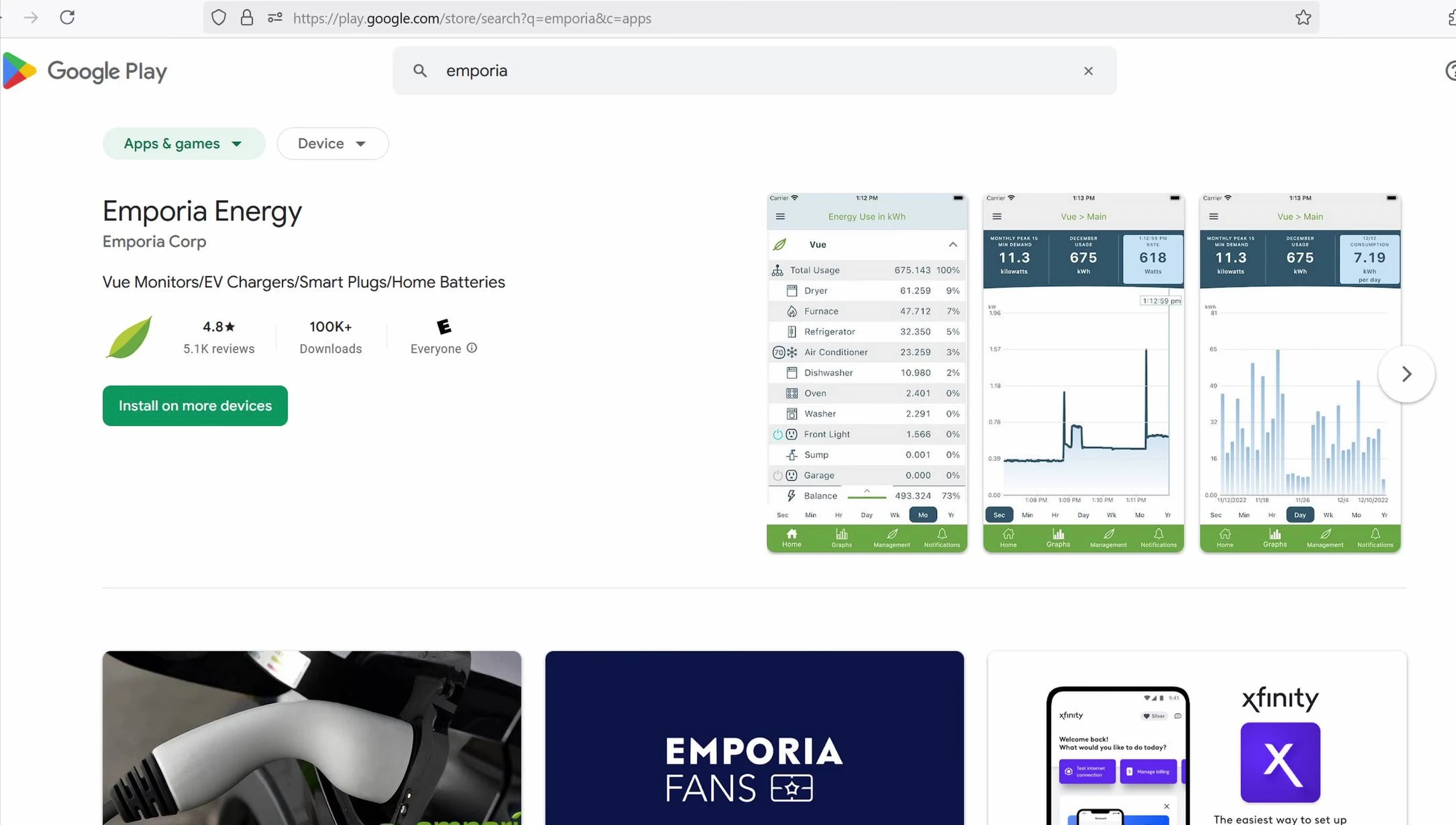 Screenshot of the Emporia app showing the device setup screen.