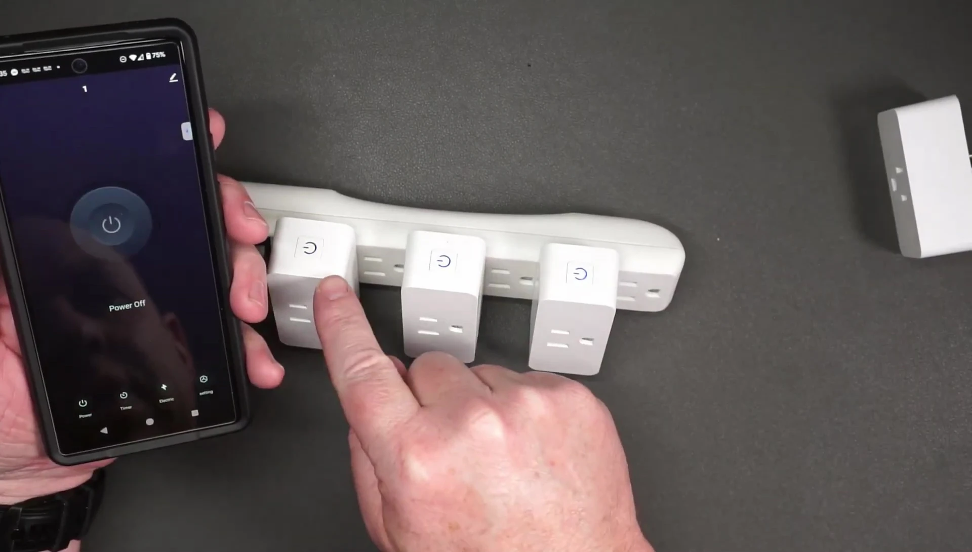 Screenshot of the app showing the on/off control for a smart plug.