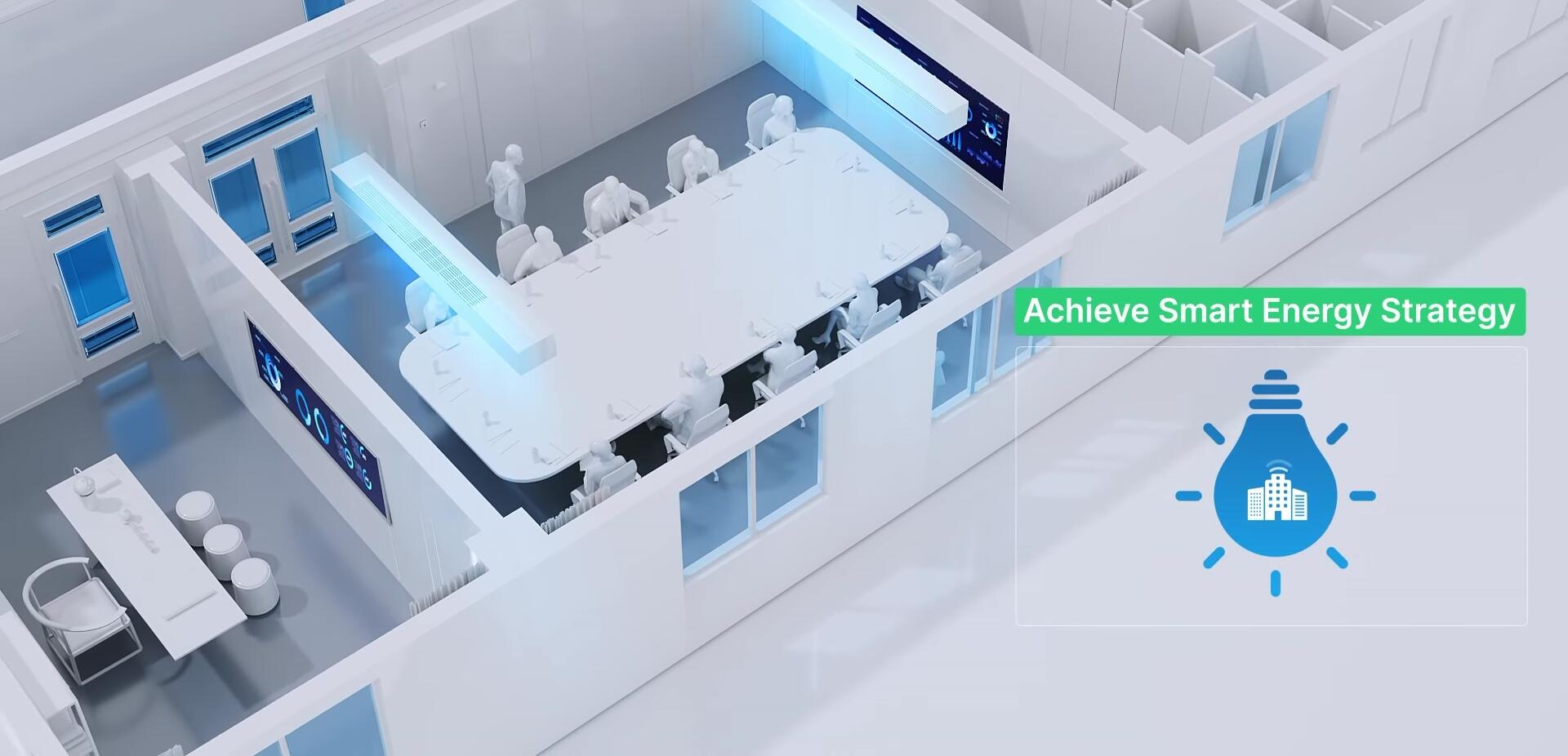 Screenshot showcasing the smart lighting system interface and its ability to adjust lighting based on occupancy.