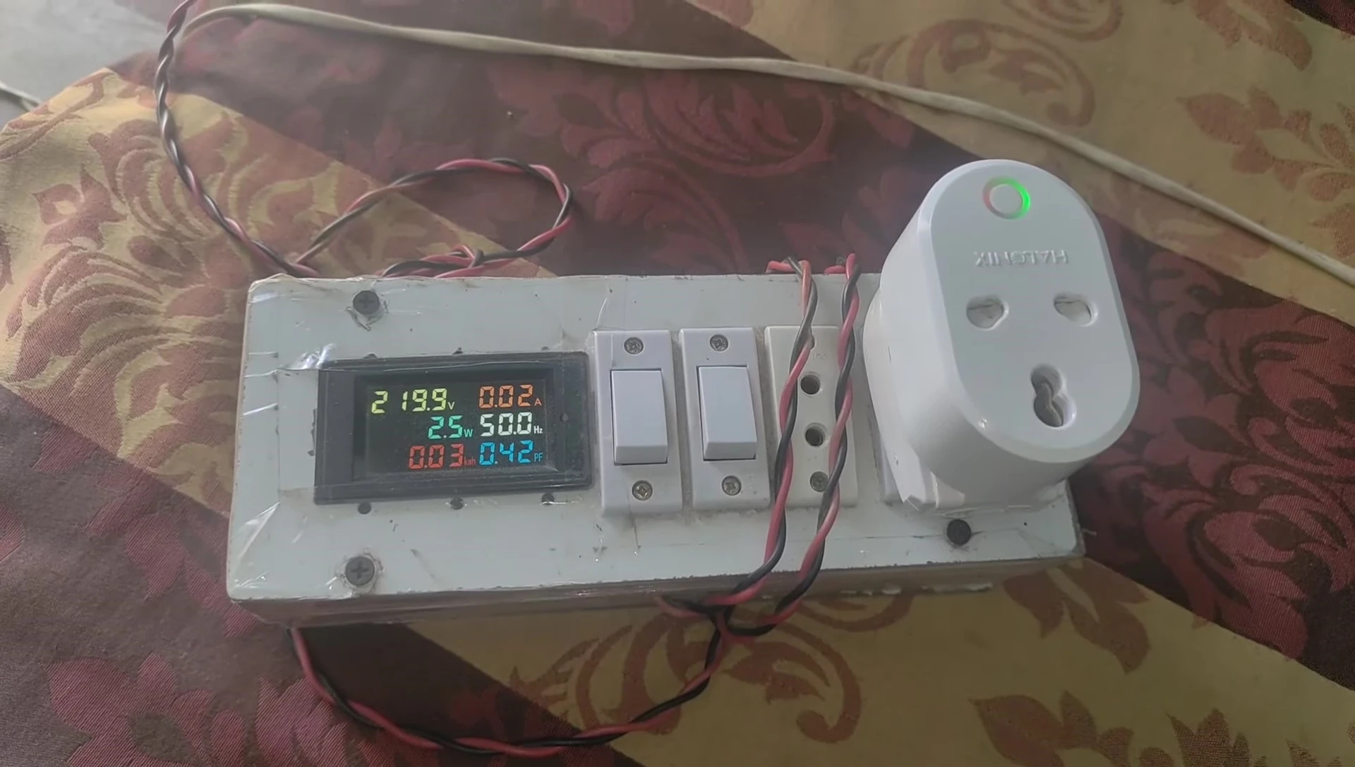 Demonstration of app control of the smart plug via a mobile phone's hotspot.