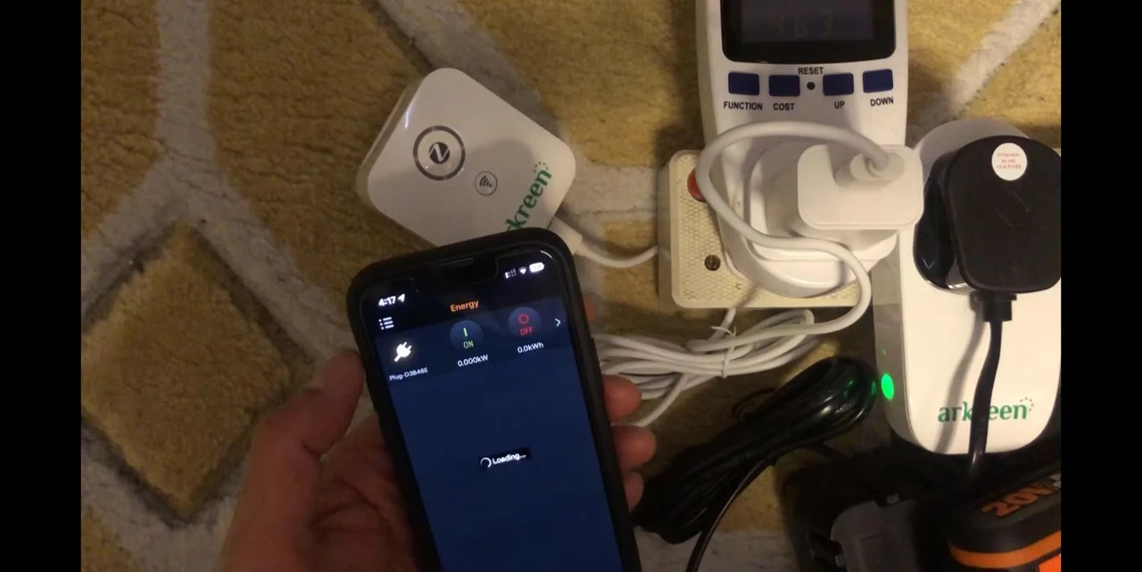 Screenshot displaying the power consumption graph within the app.