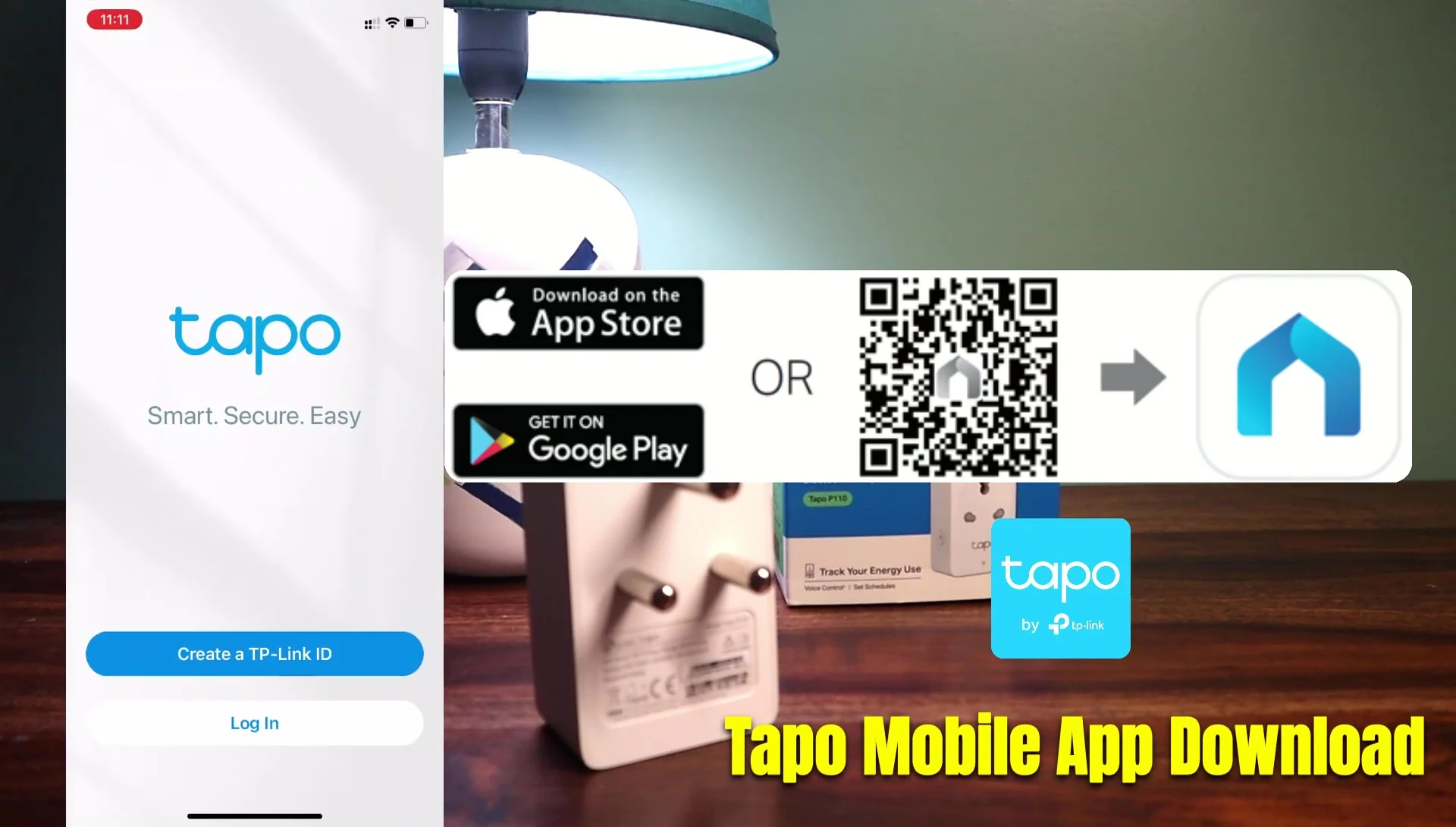 Tapo app interface showing the setup process.