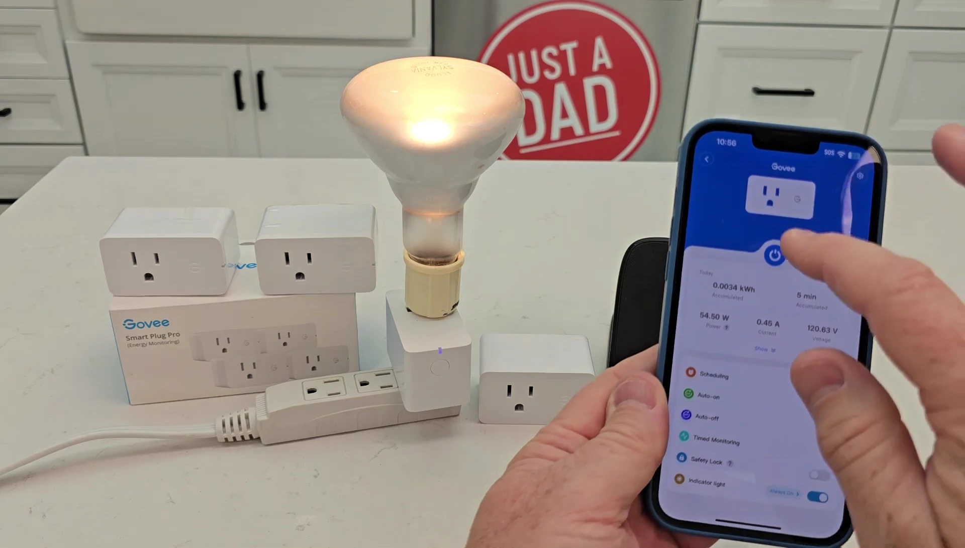 Screenshot showing the Govee app display of energy consumption data for a lightbulb