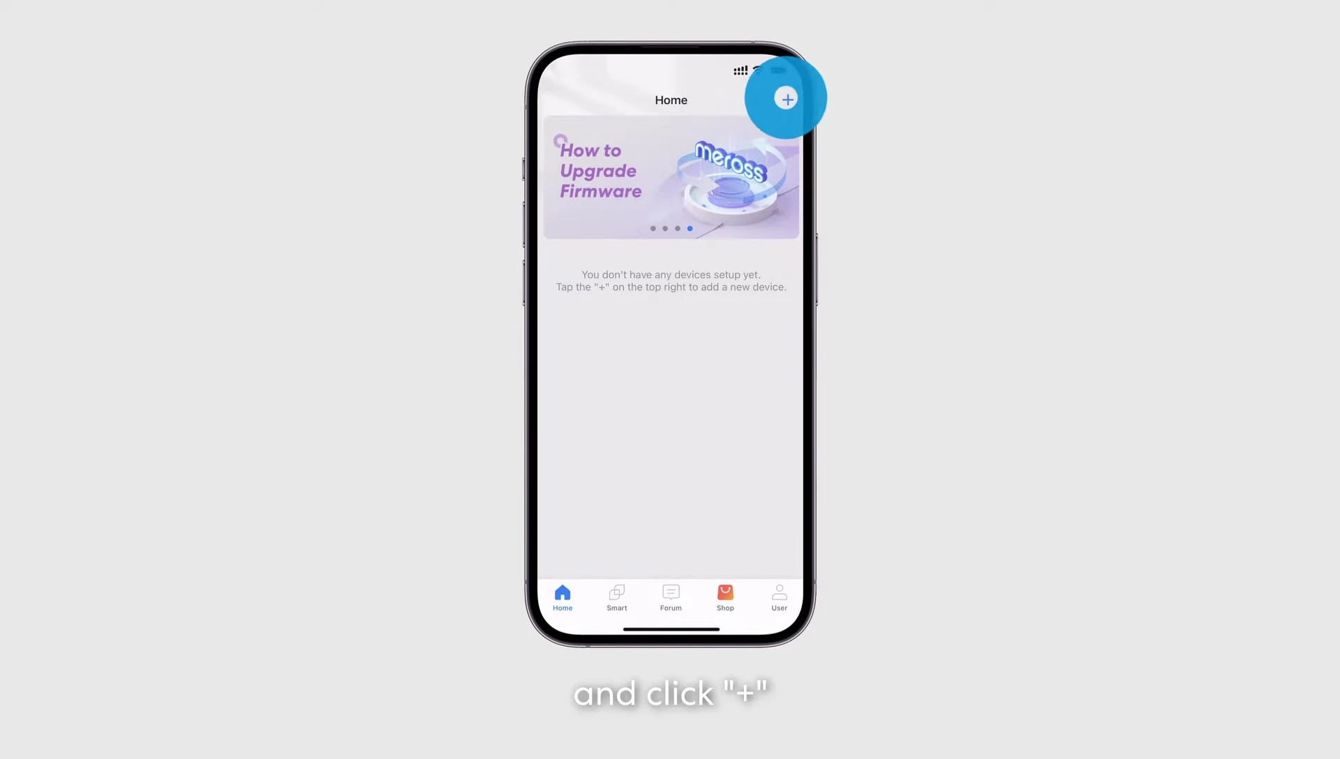 Adding a device in the Meross app