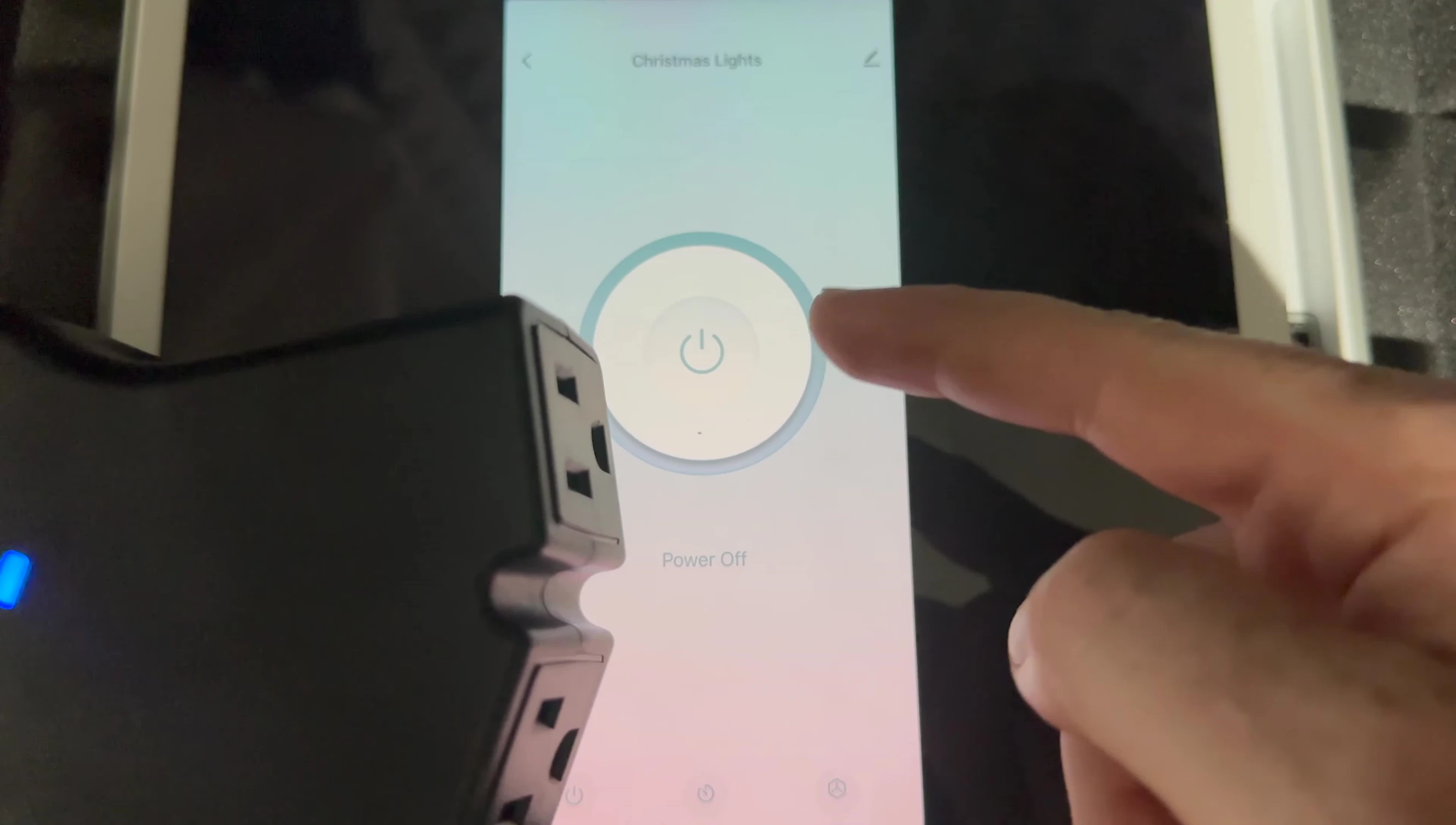 App screen showing on/off control