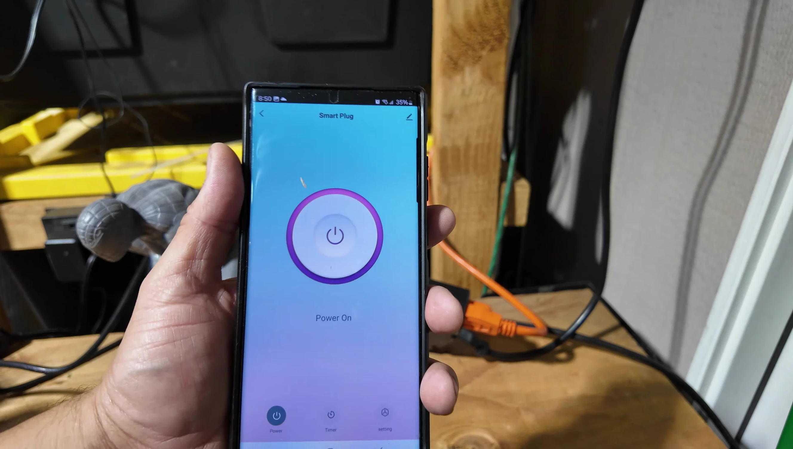 Screenshot of the Google Home app showing the BN-LINK Smart Outdoor Outlet.