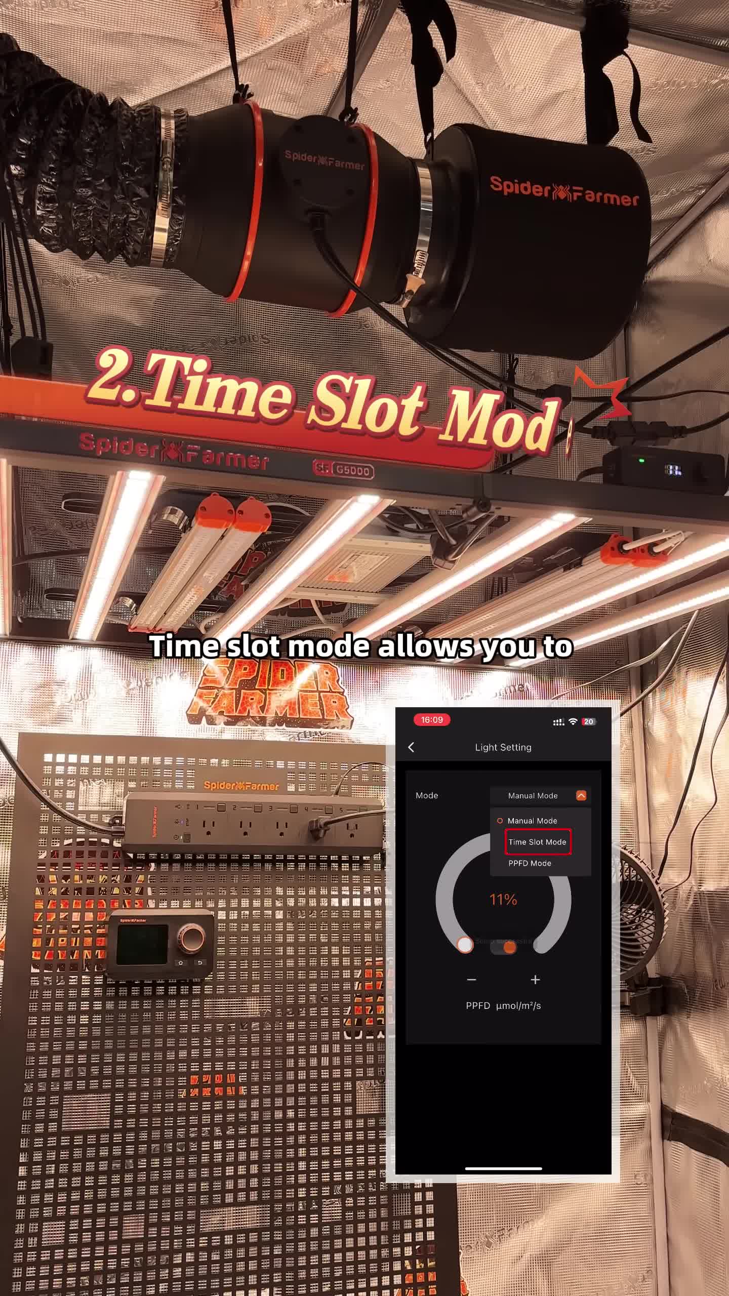 Screenshot demonstrating the time slot scheduling interface on the smart power strip.