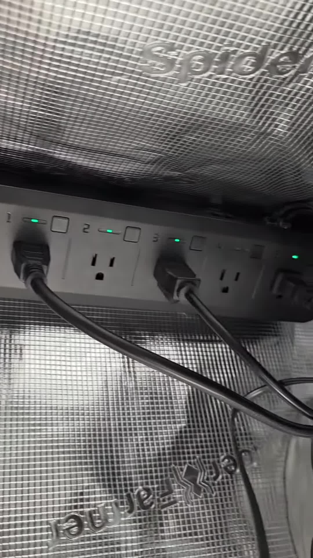Close-up of the AC5's five outlets