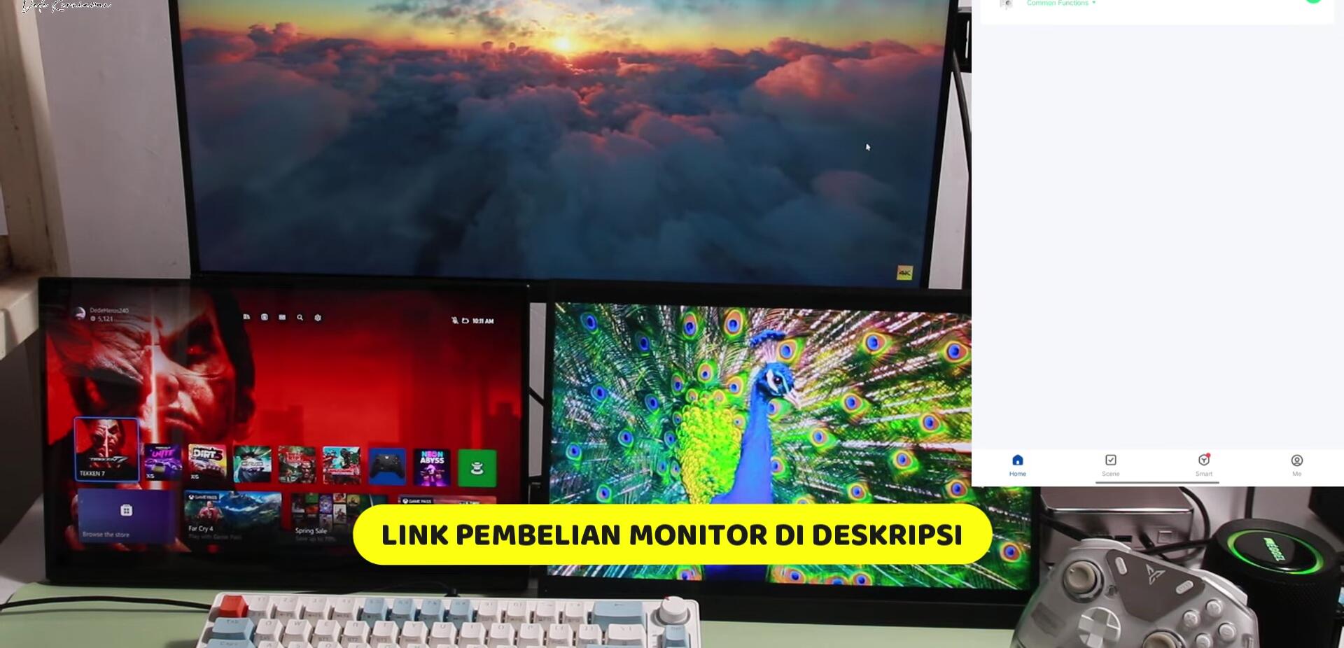 Demonstration of remotely turning on/off a monitor through the app.