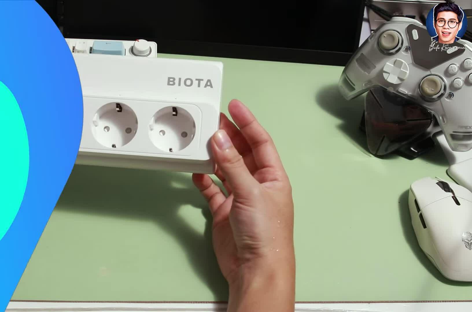 The Biota Smart Power Strip Extension with its multiple sockets and USB ports.