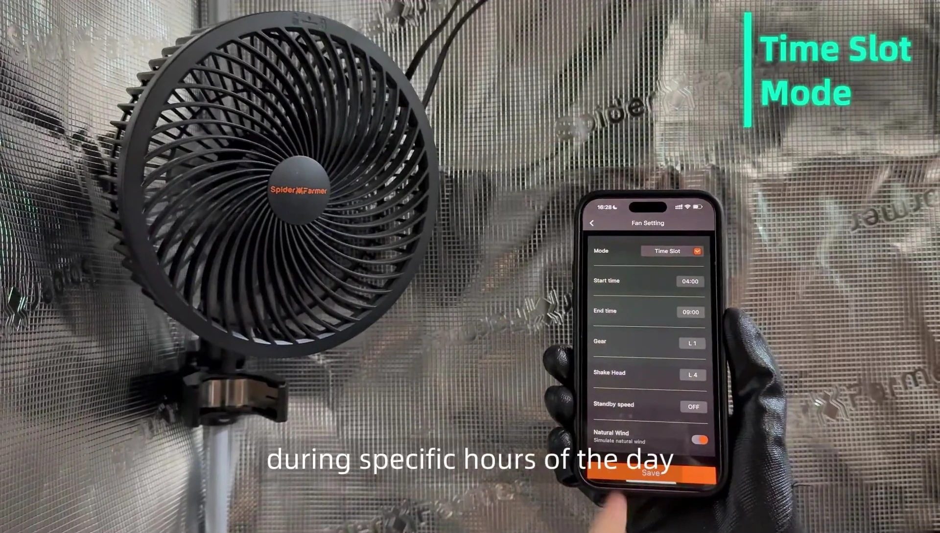 App interface showing time slot settings
