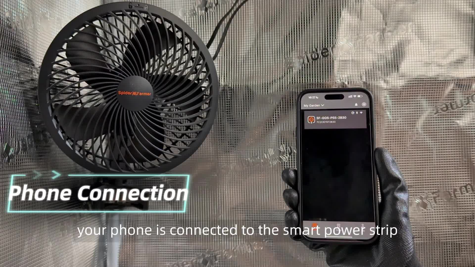 Smartphone connected to the GGS smart power strip