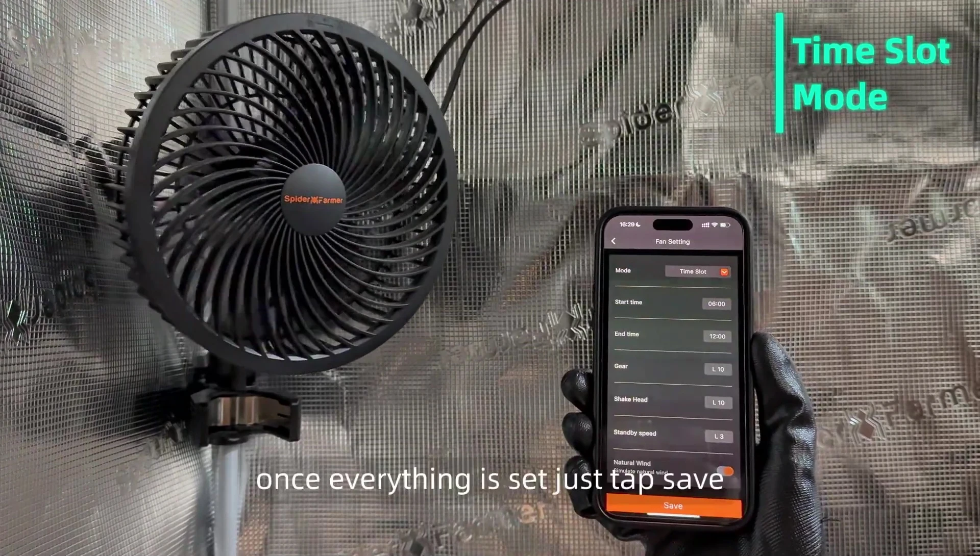 App interface showing the 'save' button