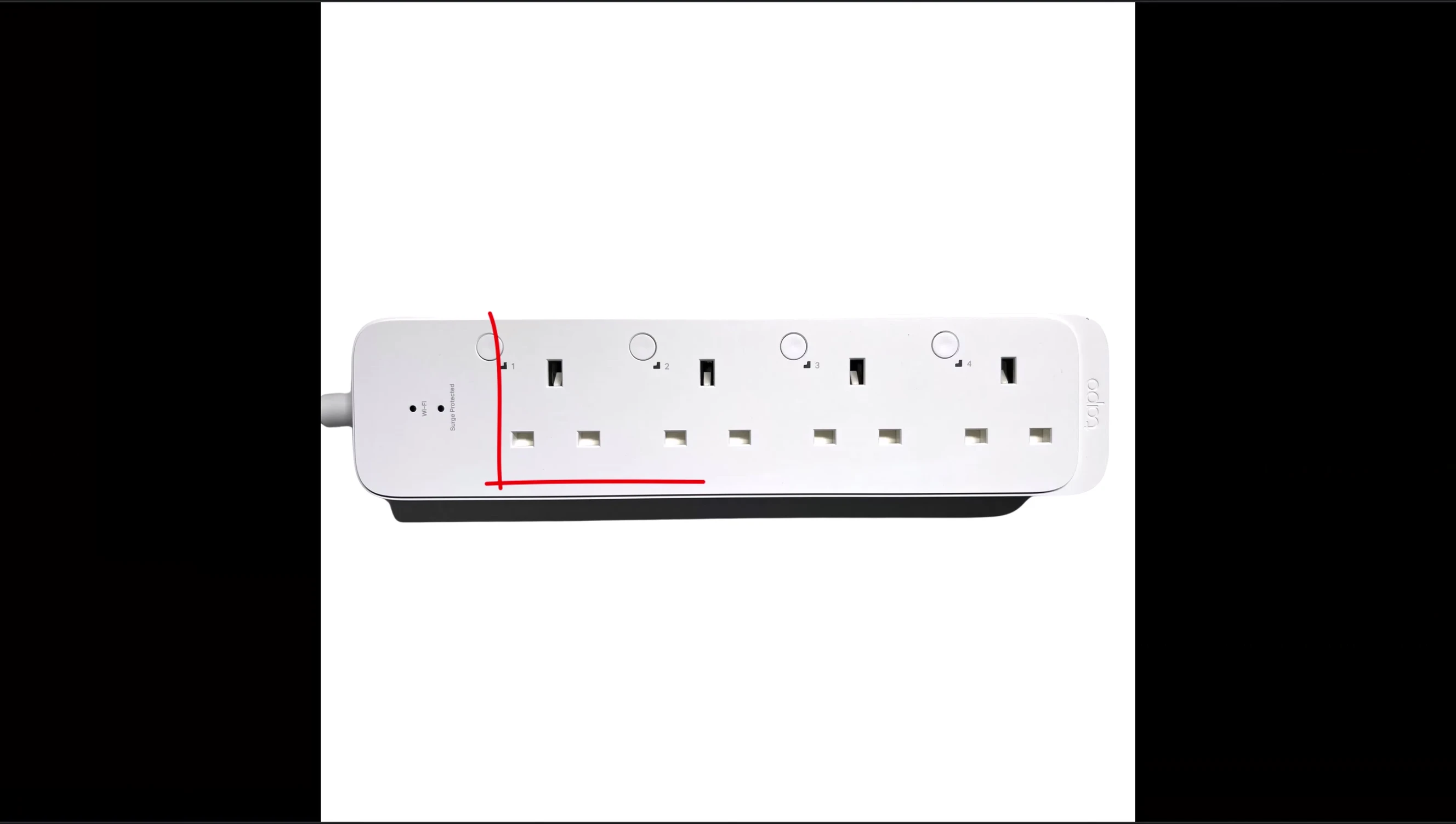 Detail shot of the power outlets with child safety shutters
