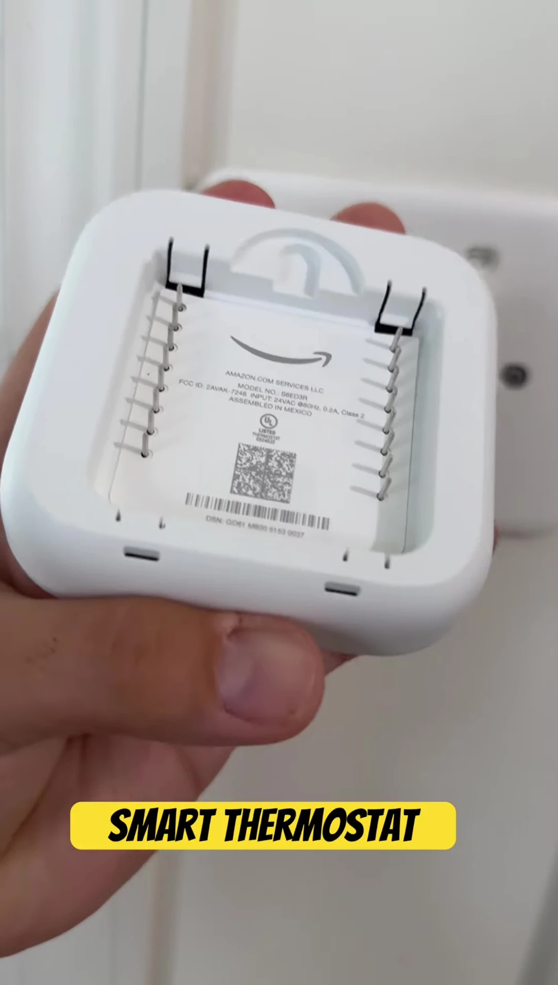 Screenshot showing the speaker easily installing the smart thermostat onto the existing connections.