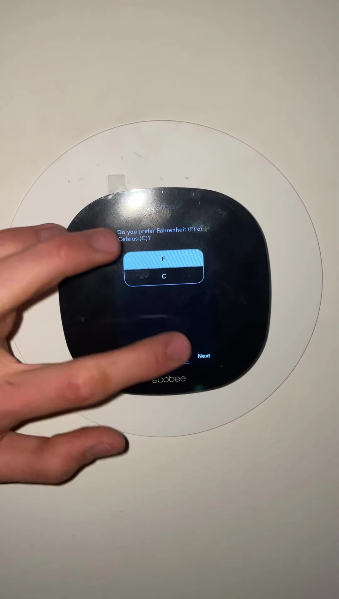 Ecobee Lite configuration screen.