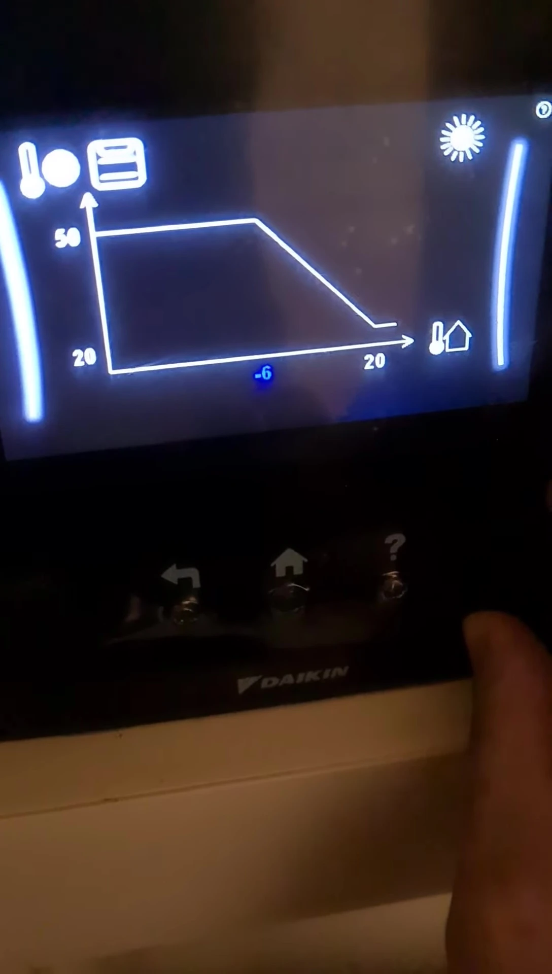 Screenshot showing the user's location and its impact on the curve setting