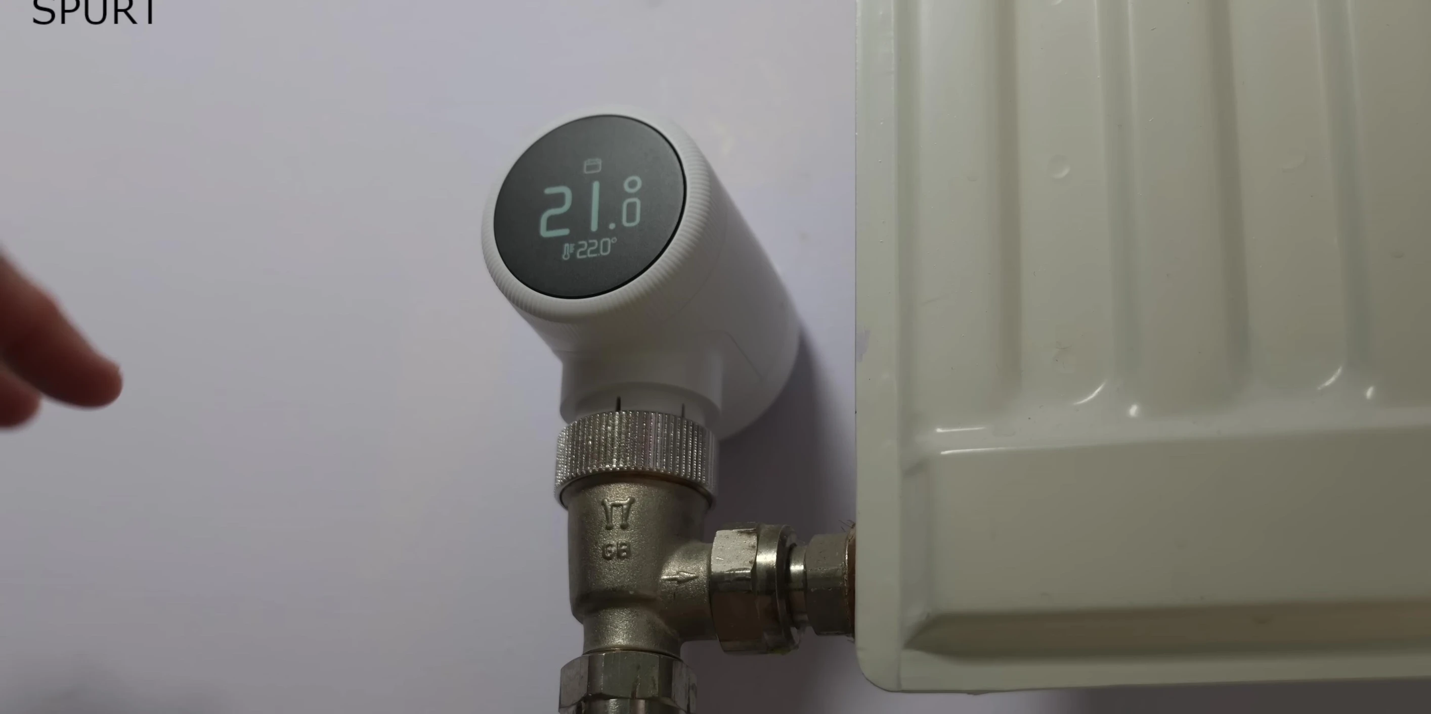 Close-up of the digital display on a Tado X radiator valve