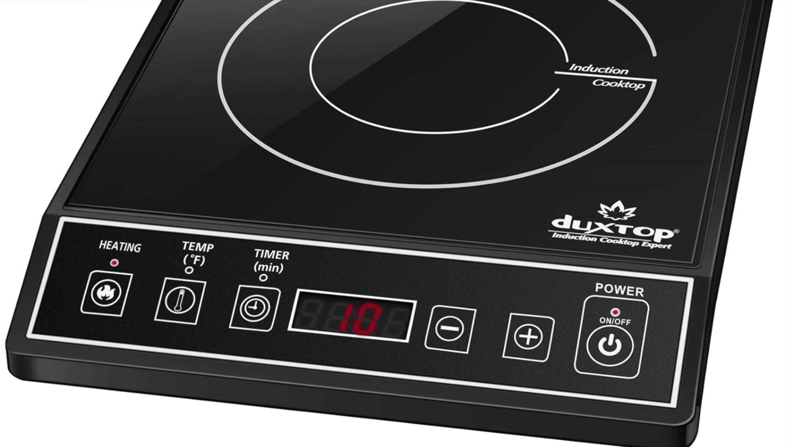 Close-up shot of the Duck Stop 18800W portable induction cooktop