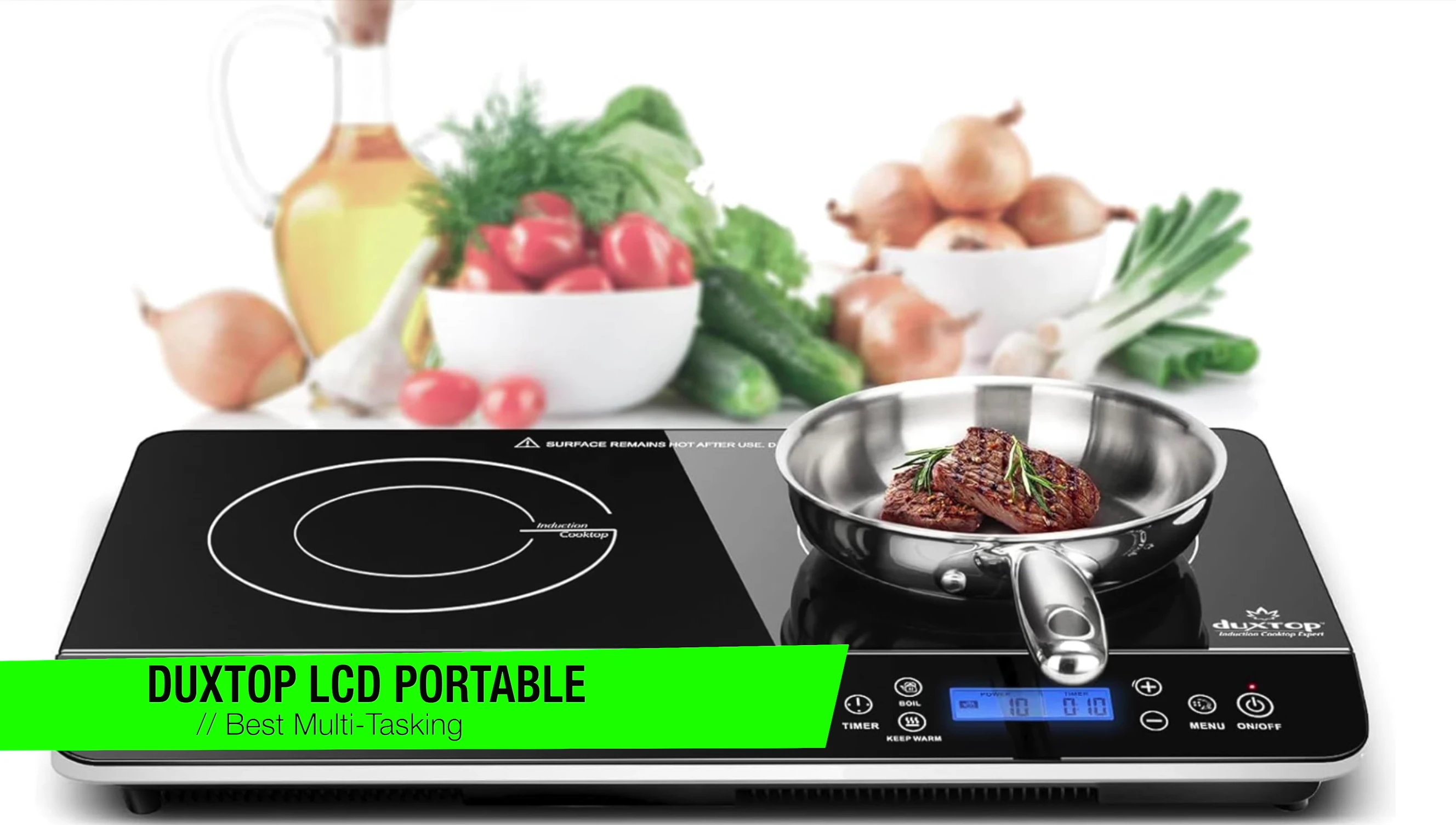 The Duck Stop LCD portable double induction cooktop