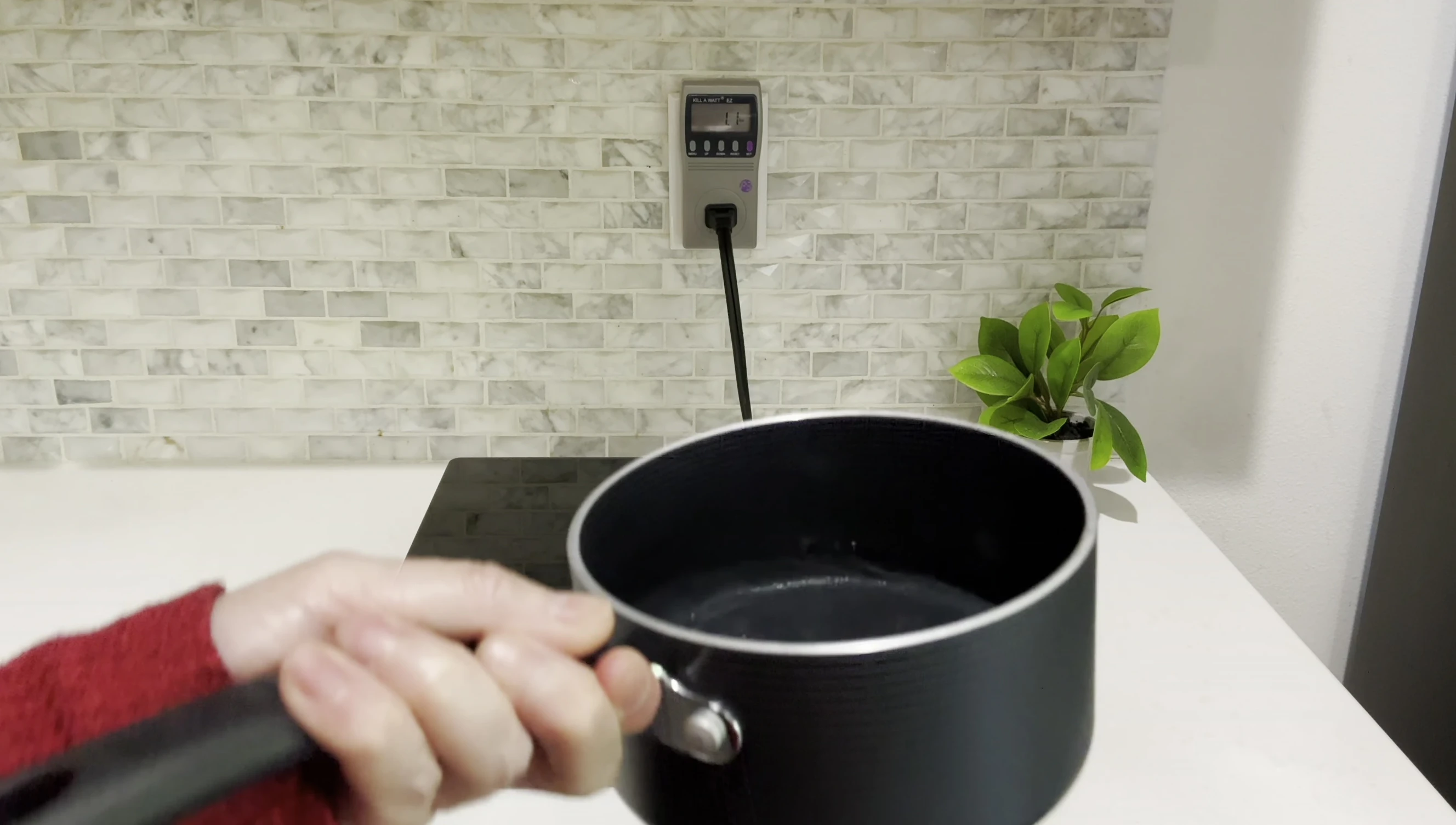A nonstick pan successfully working on the cooktop.