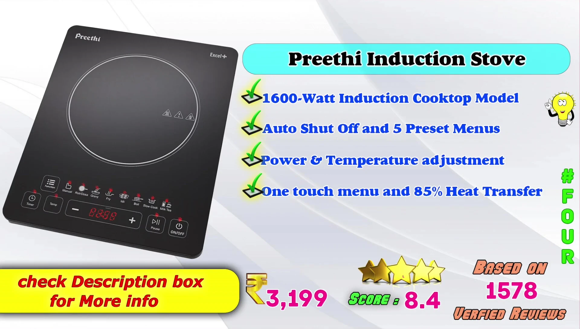 A budget-friendly induction cooktop model shown.