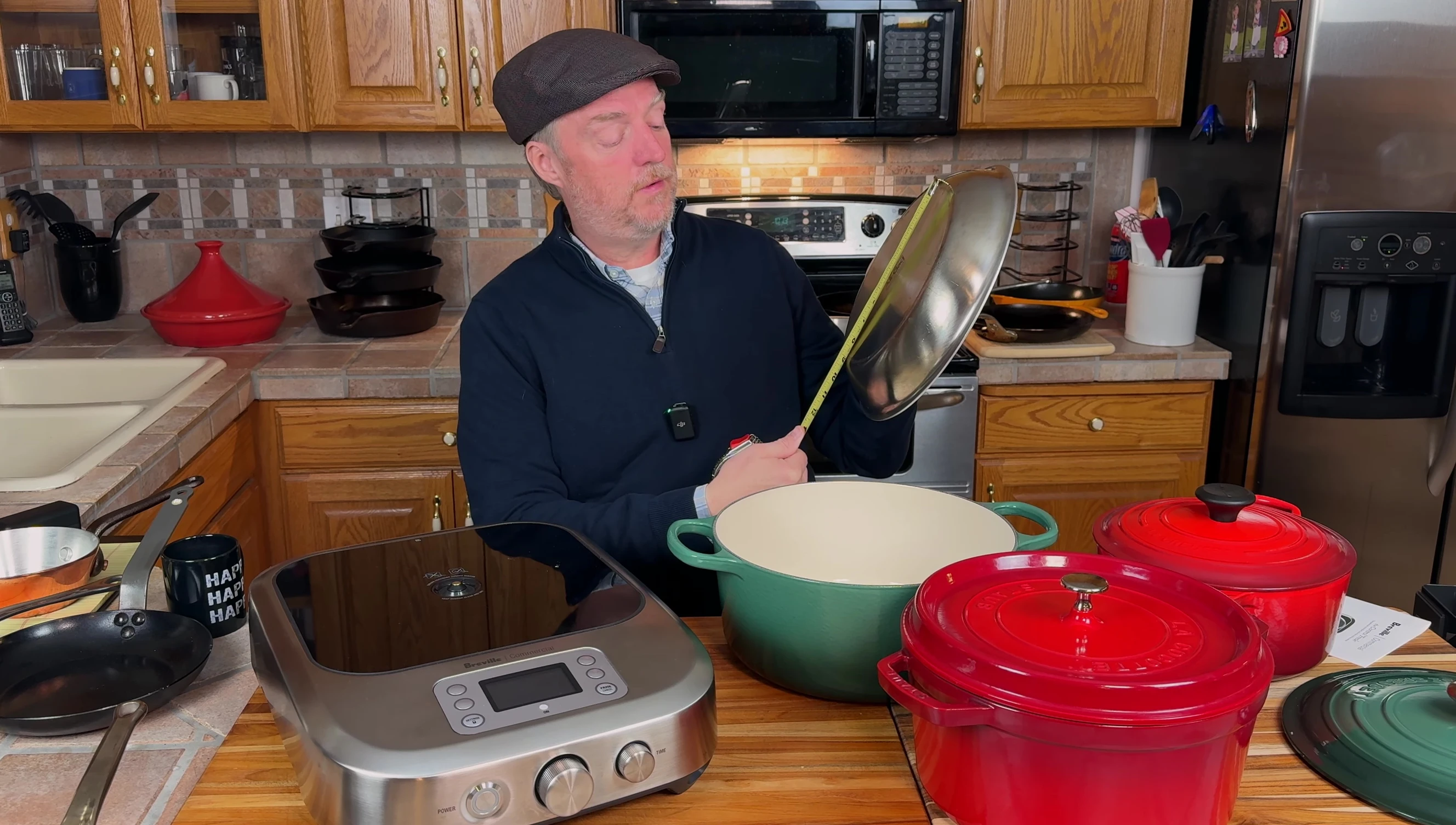 A 12-inch pan on the Breville Control Freak.