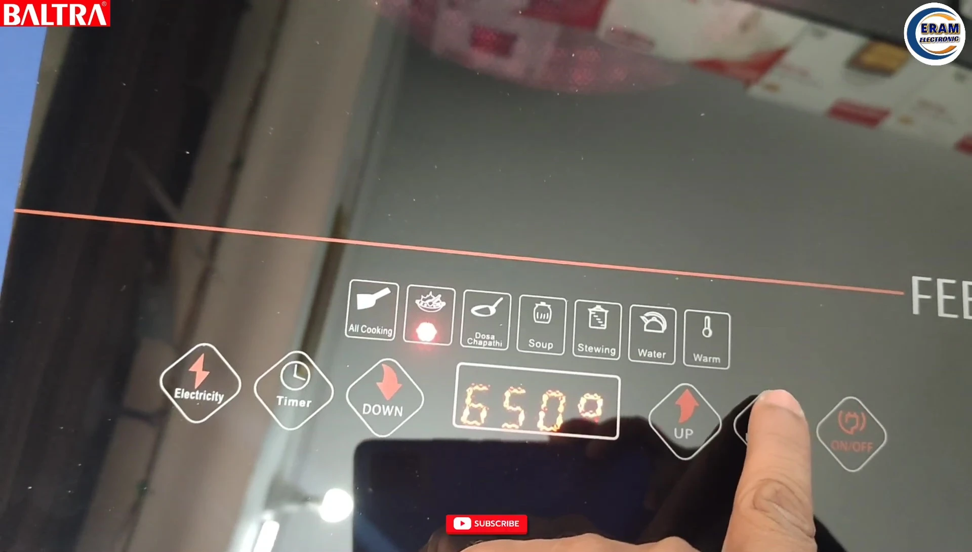 Cooking presets displayed