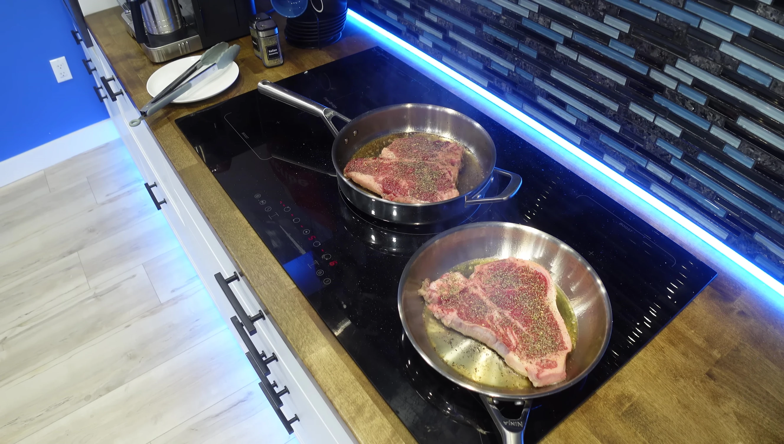 Steak char test showcasing even cooking.