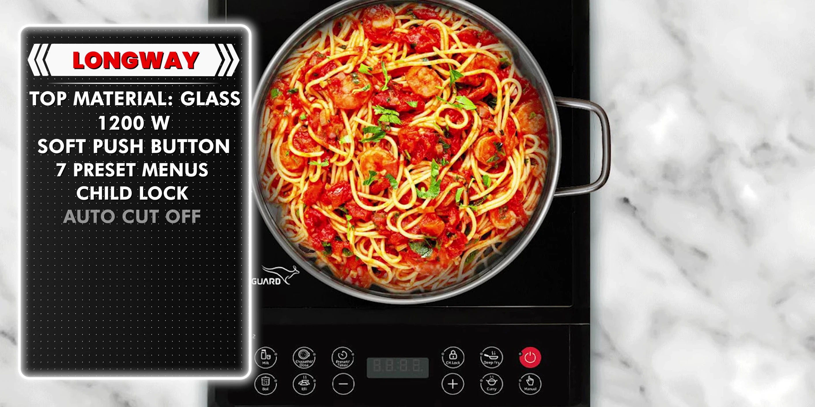 V-Card cooktop highlighting its features