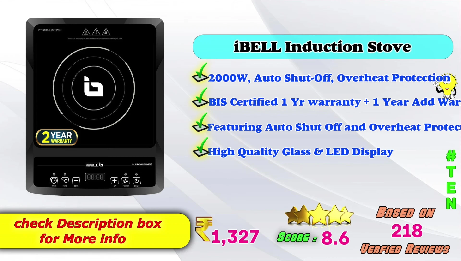 Image showcasing a high-end induction cooktop with multiple features