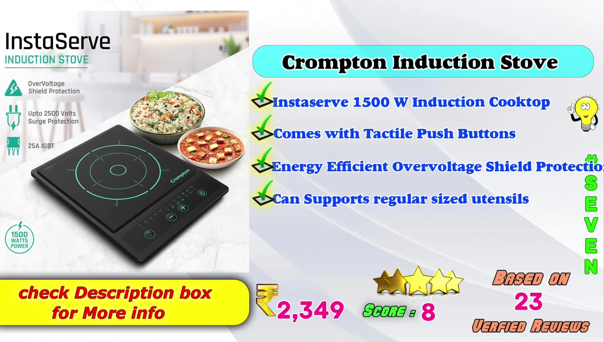 Image of a mid-range induction cooktop highlighting its essential features