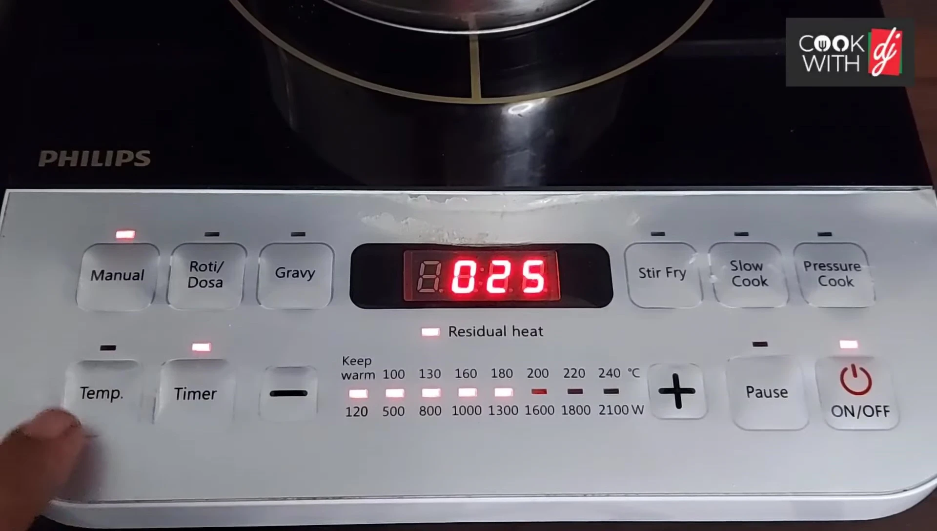 Temperature adjustment buttons